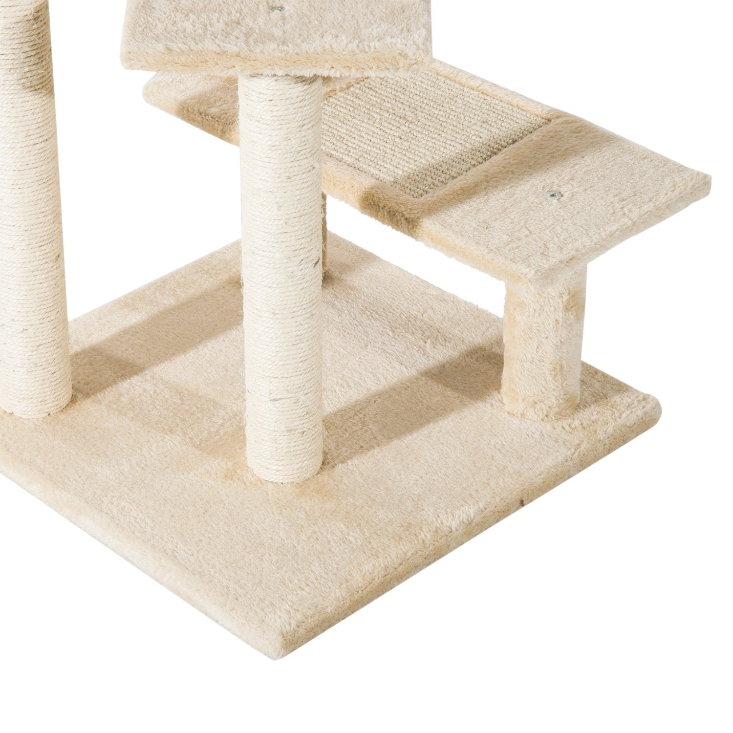Kattskrapstolpe, sisalkolonner, beige, 50x50x100 cm