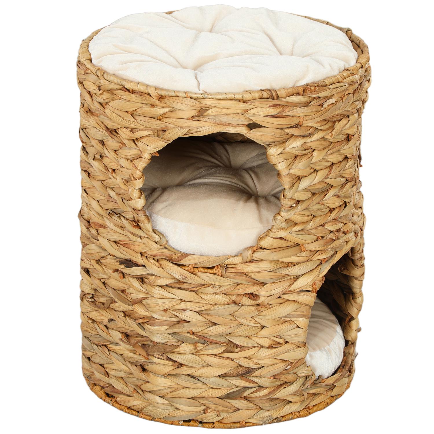 Cat Scratching Barrel, Vattenhyacint, 50 cm, Ljusbrun