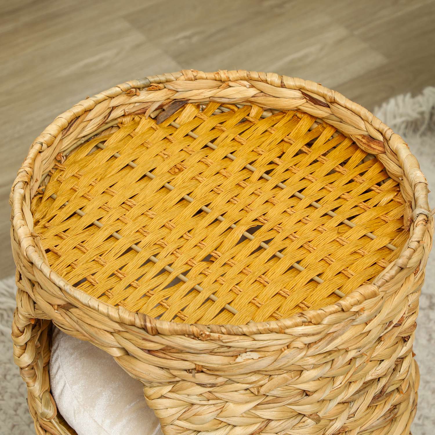Cat Scratching Barrel, Vattenhyacint, 50 cm, Ljusbrun