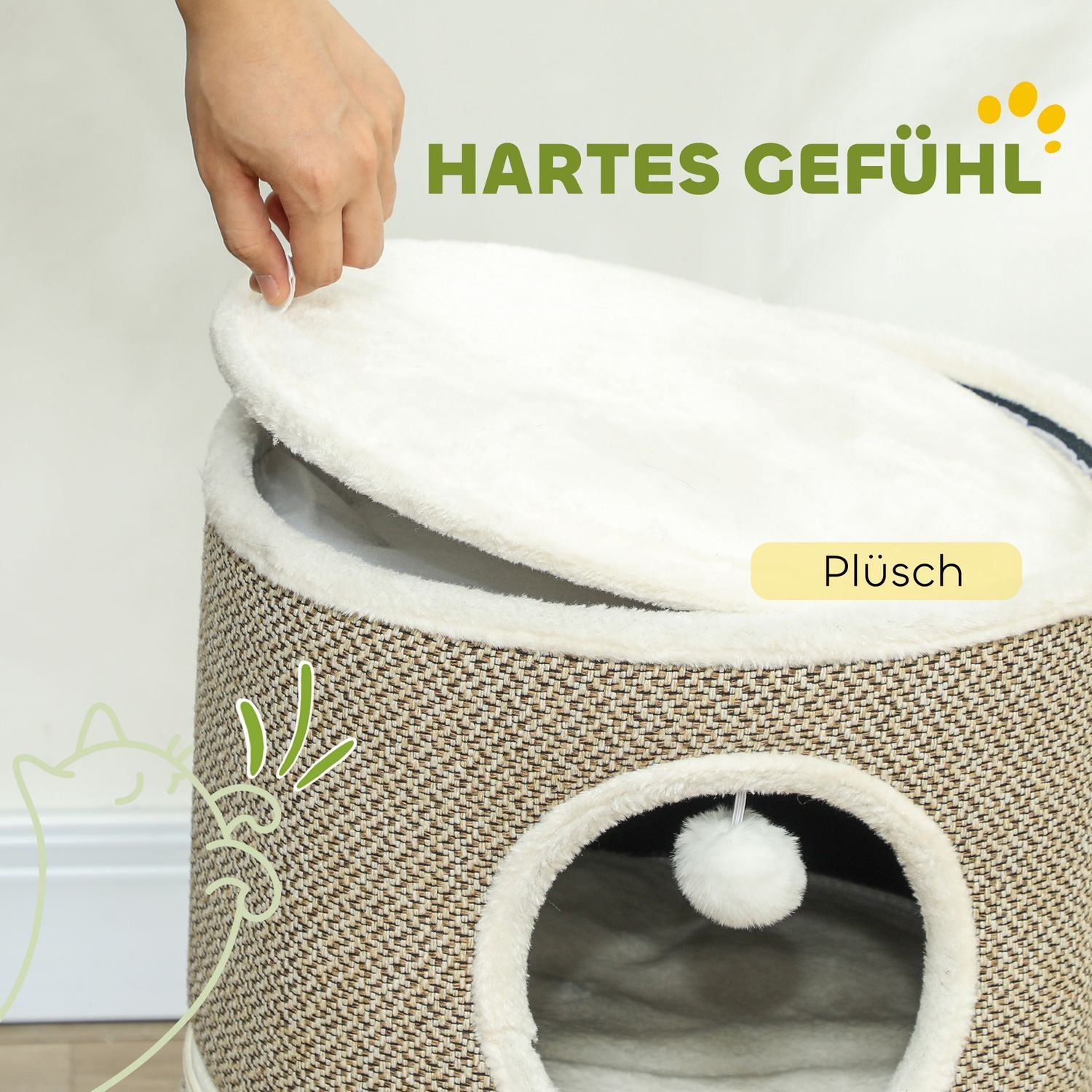 Cat Scratching Fat, Sisal, 56 cm, för katter upp till 5 kg