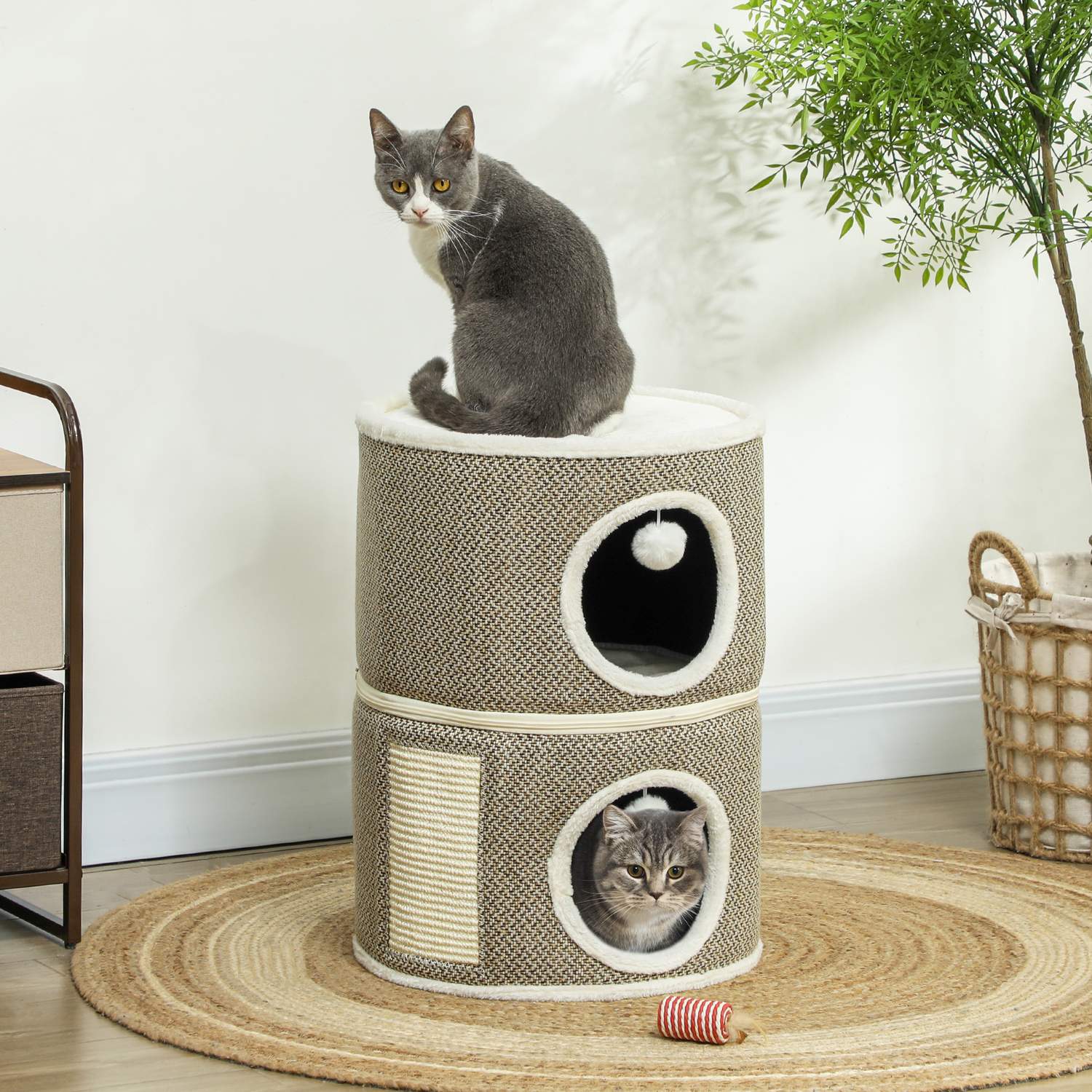 Cat Scratching Fat, Sisal, 56 cm, för katter upp till 5 kg
