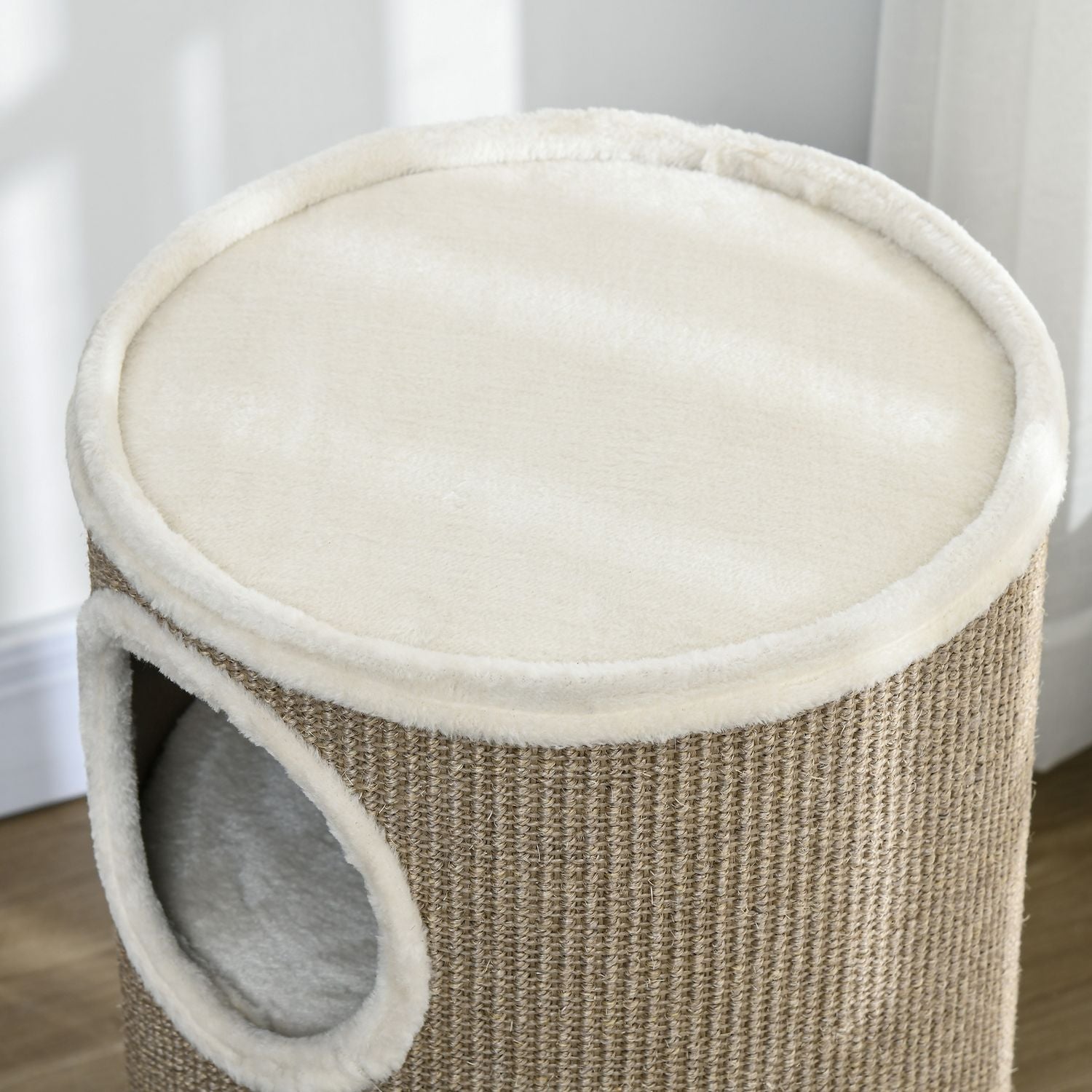 Cat Scratching Tower, 3 nivåer, sisal och plysch, 70 cm