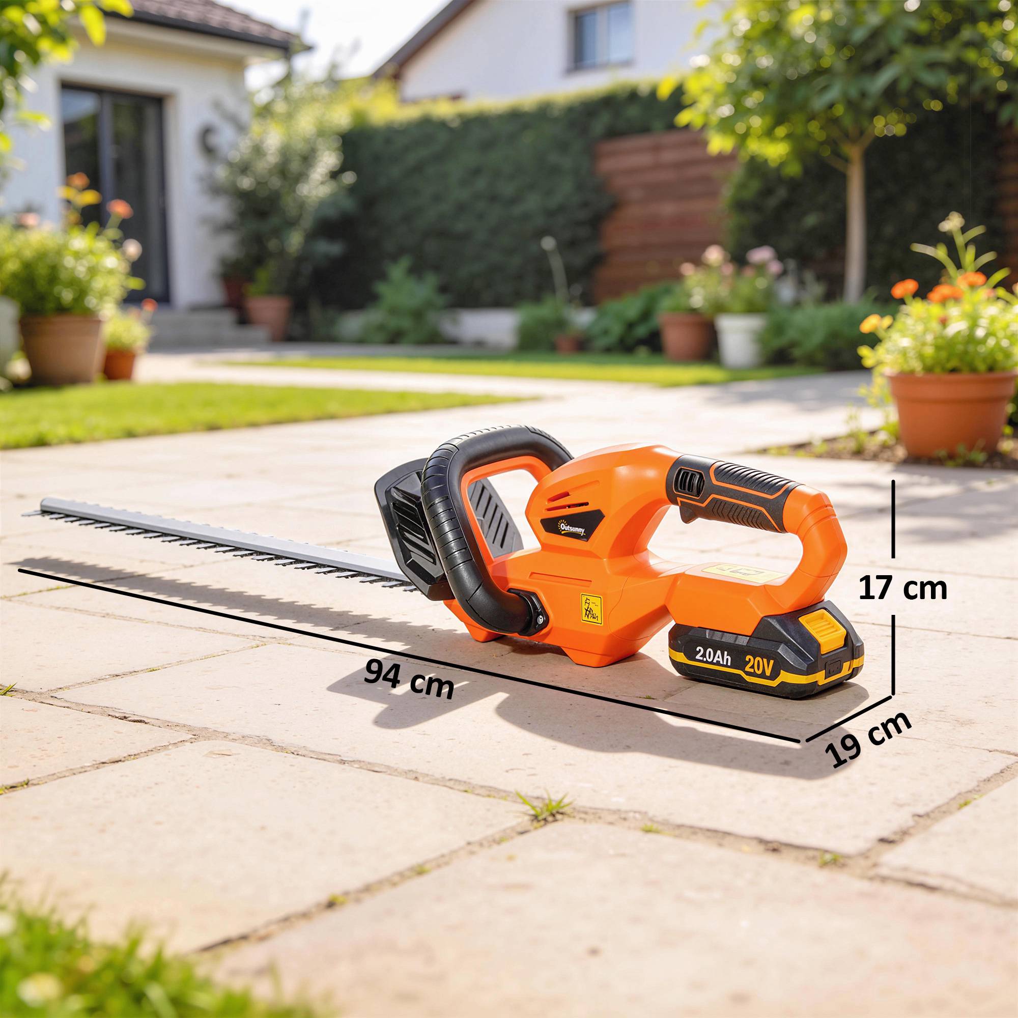 Sladdlös elektrisk häcksax, 51 cm blad, 100 W motor