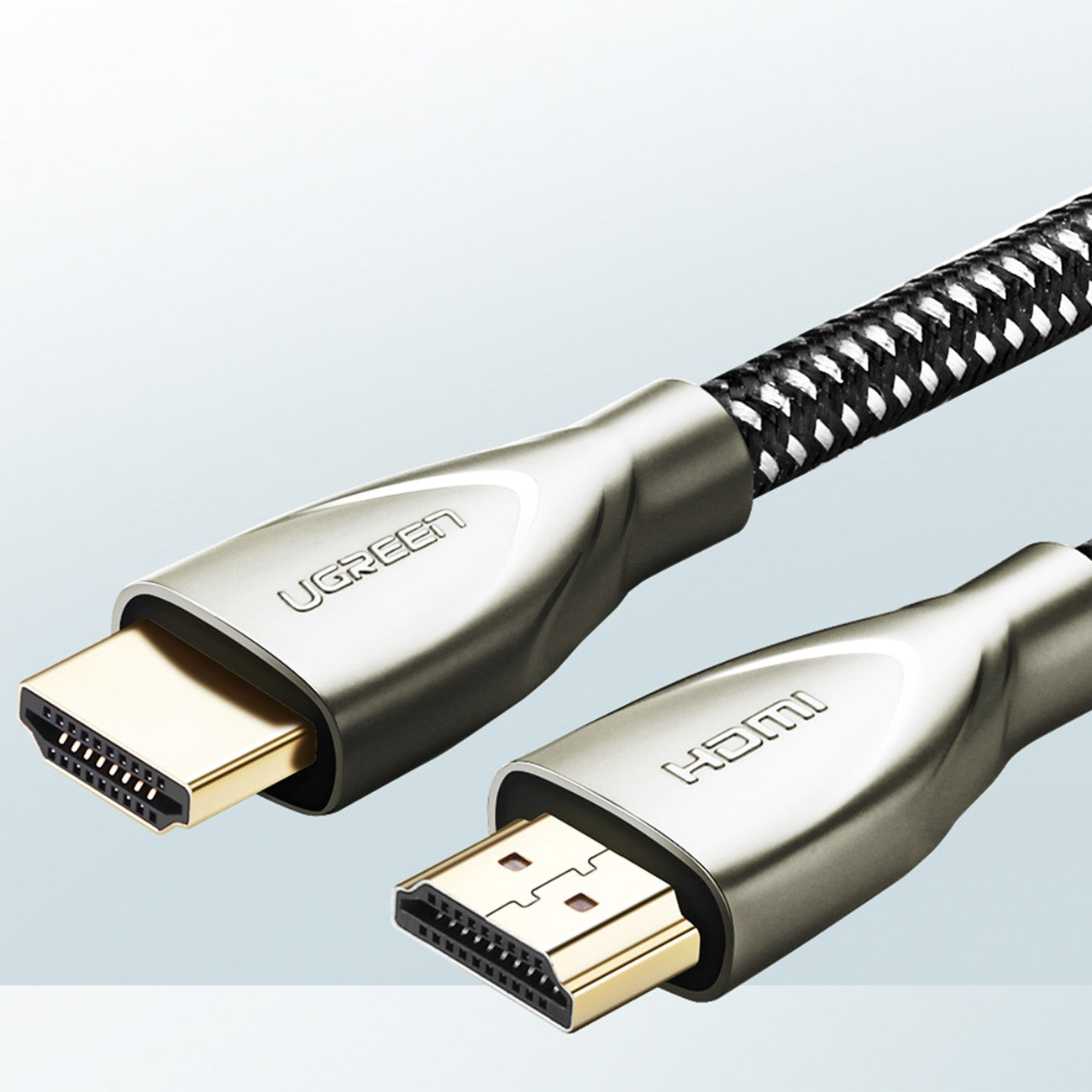 Slitstark flätad HDMI 2.0 4K 60Hz kabel 1m grå