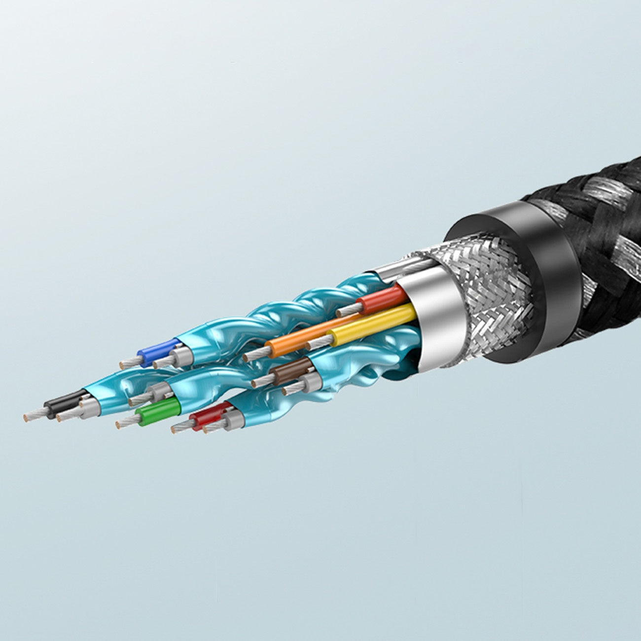 Slitstark flätad HDMI 2.0 4K 60Hz kabel 1m grå