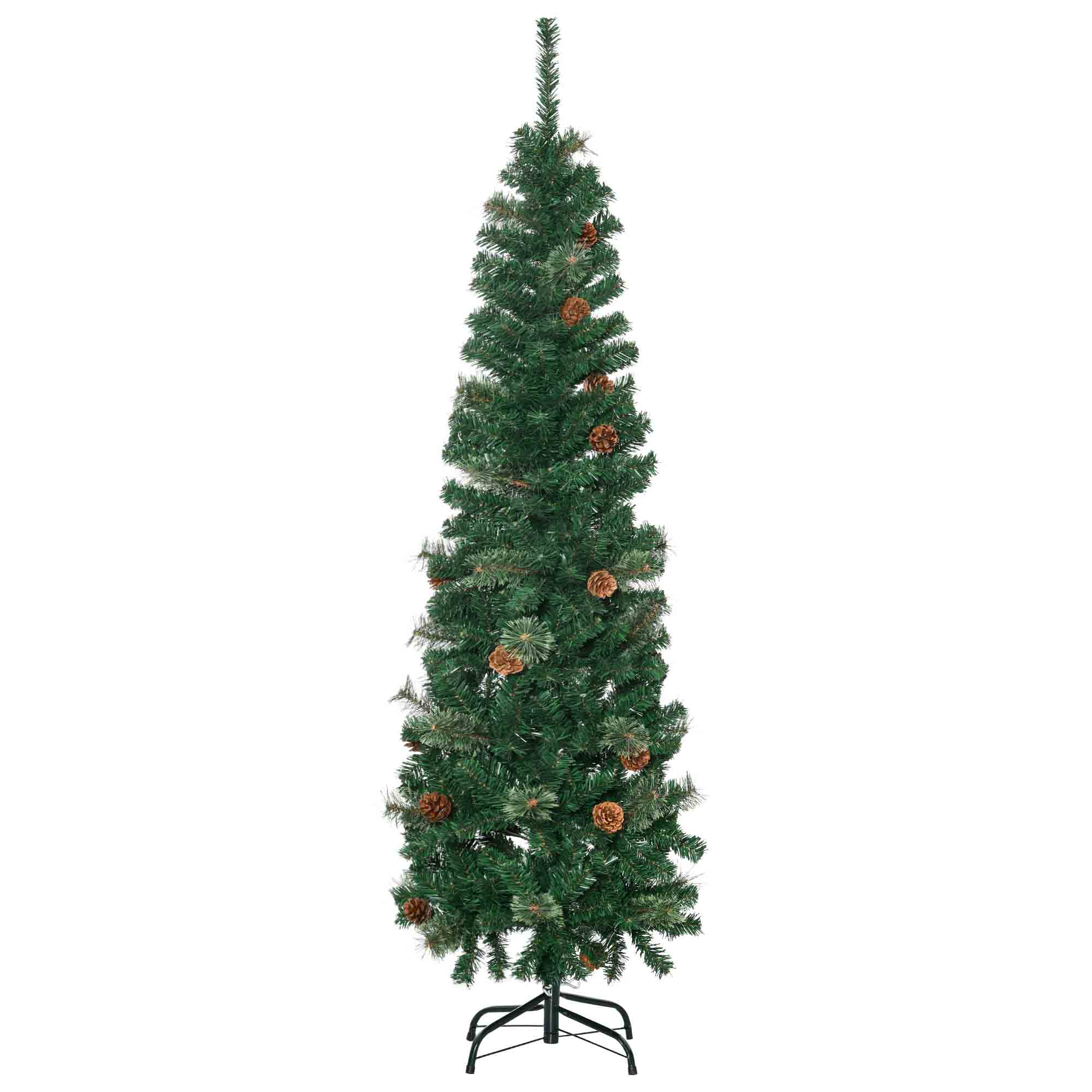 Smal konstgjord julgran, 165 cm, grön, inomhusbruk
