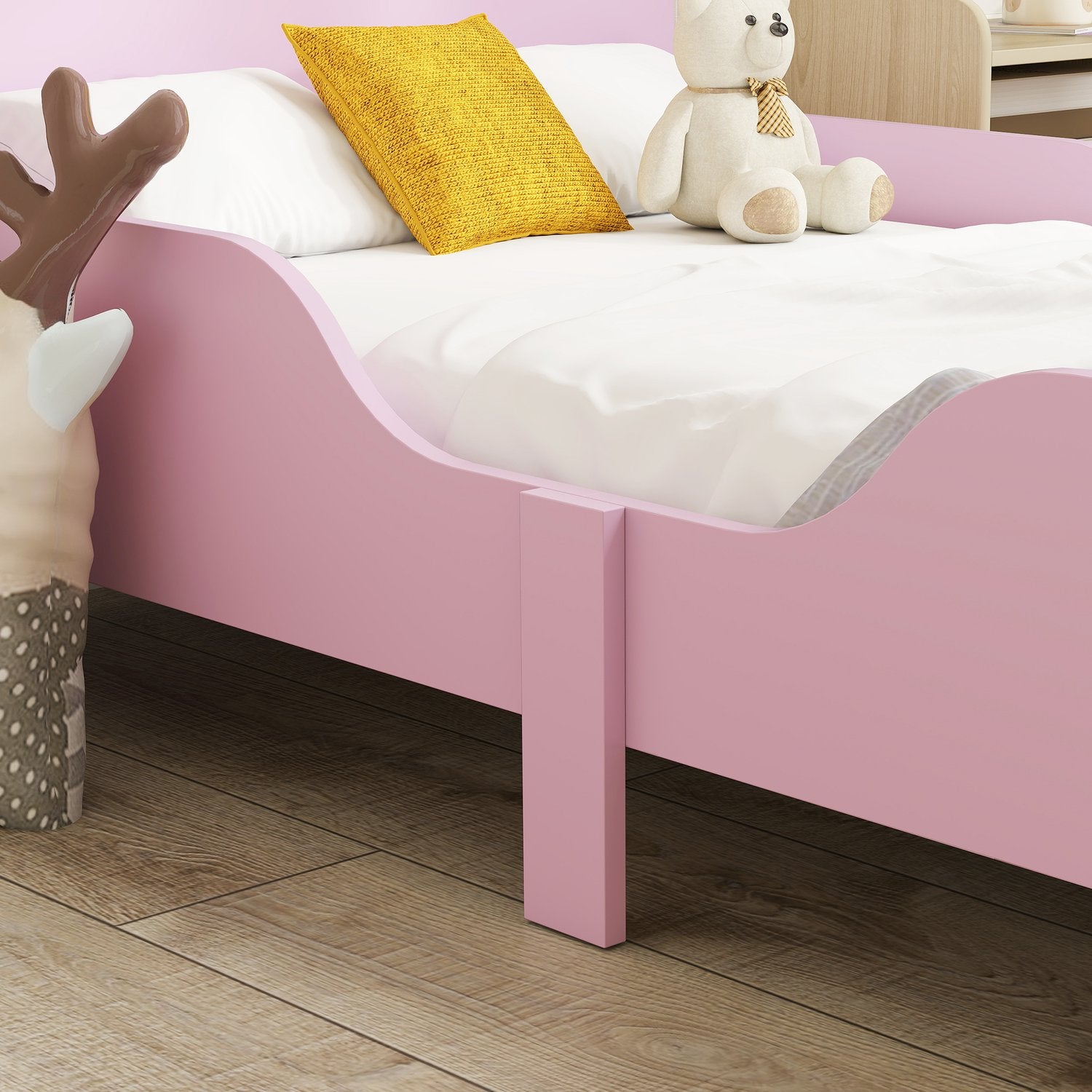 Sängstomme för småbarn med skyddsräcke, rosa MDF, 3-8 år
