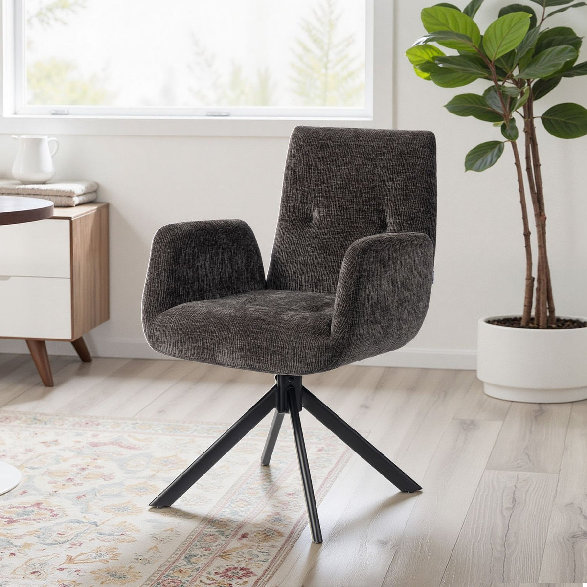 Snurrstol, moderne design, svart, kapasitet 120 kg