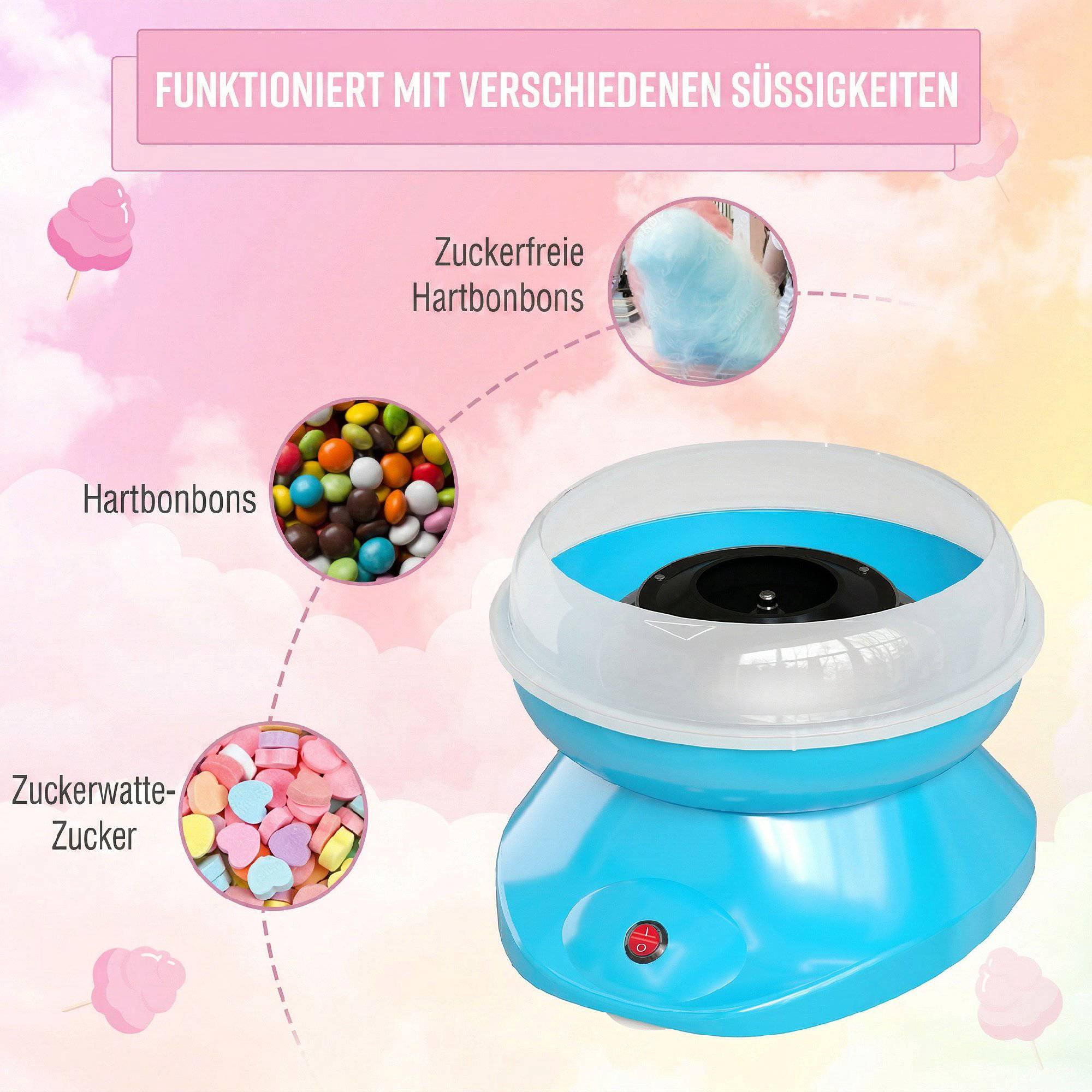Sockervaddsmaskin, 550W hemmamaskin, 10 pinnar