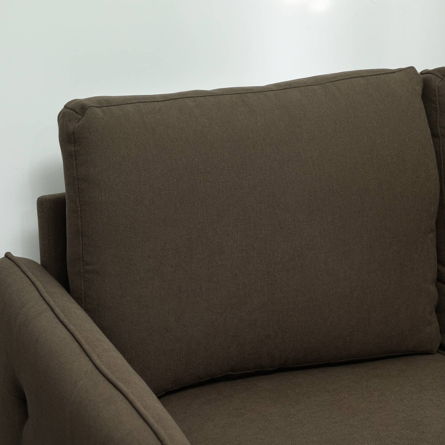 2-sits modern brun soffa med förvaring och sammetslook
