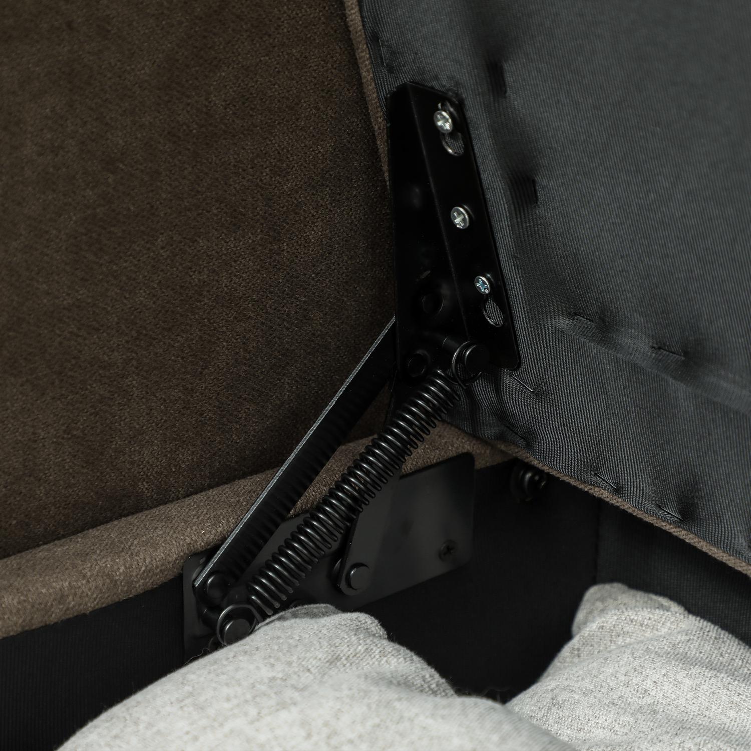 2-sits modern brun soffa med förvaring och sammetslook