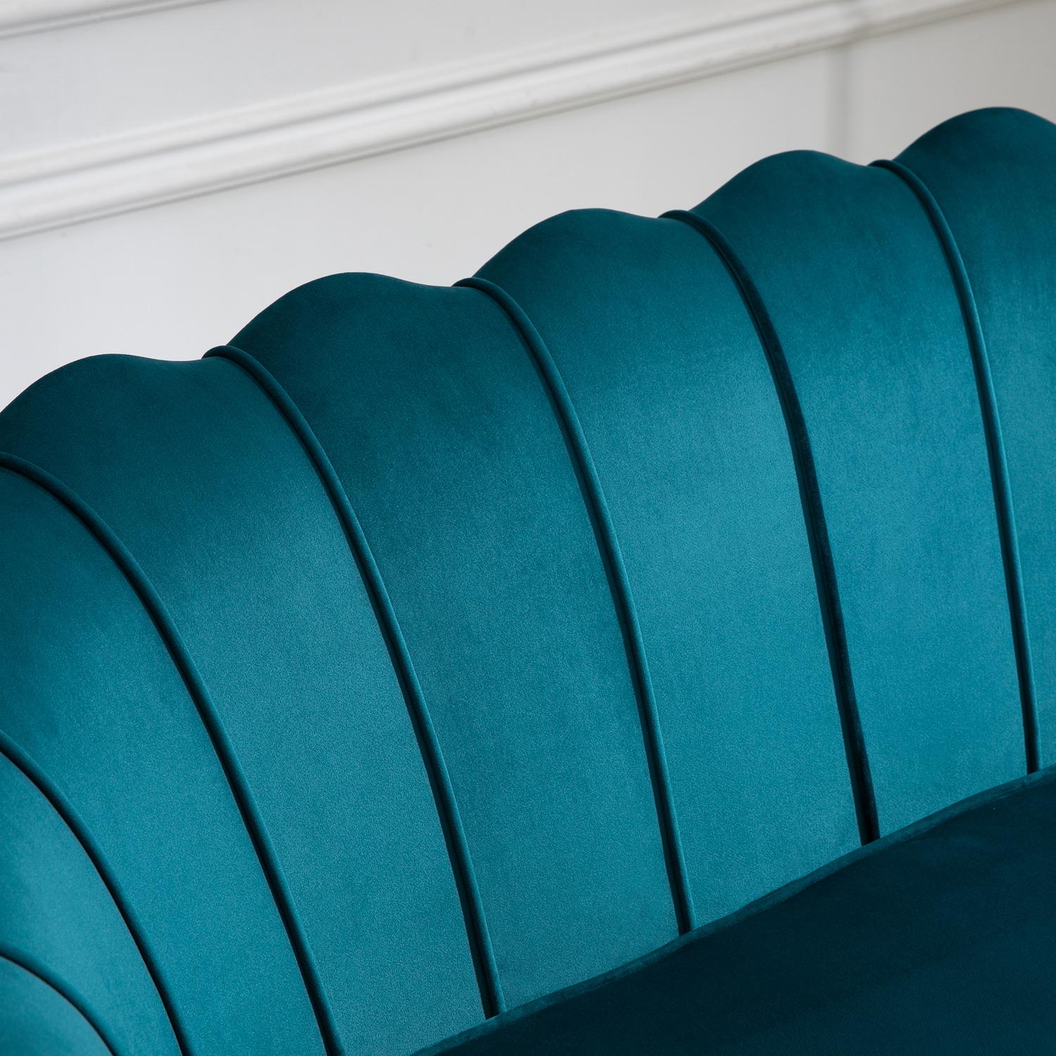 Modern 2-sits soffa, sammetslook, 130 cm, mörkgrön
