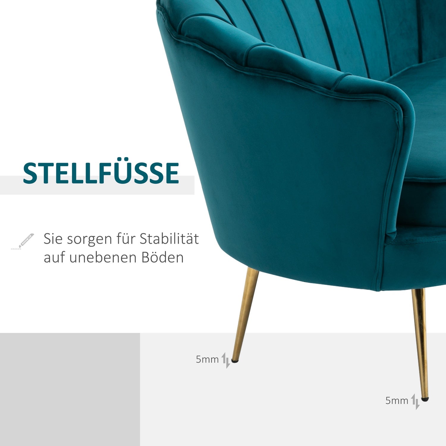 Modern 2-sits soffa, sammetslook, 130 cm, mörkgrön