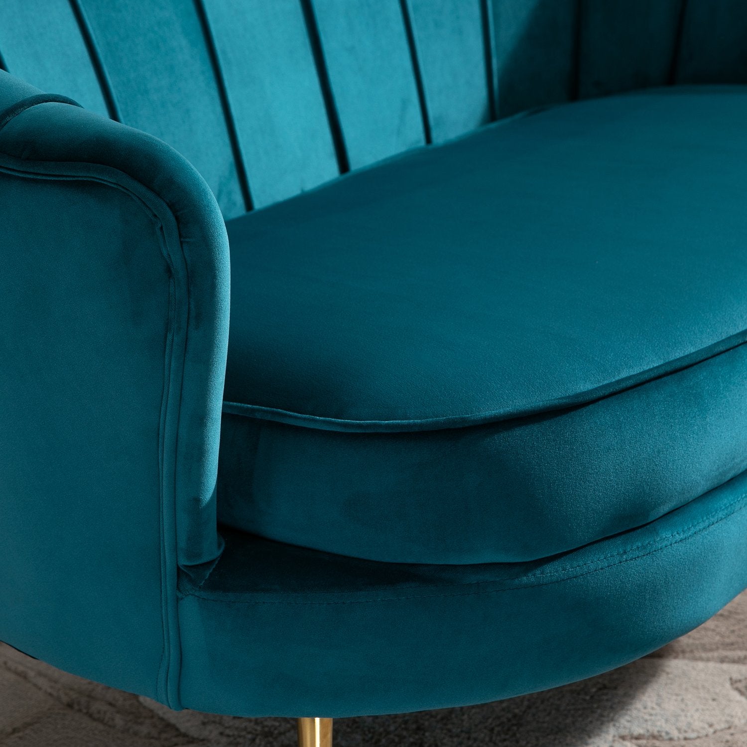Modern 2-sits soffa, sammetslook, 130 cm, mörkgrön