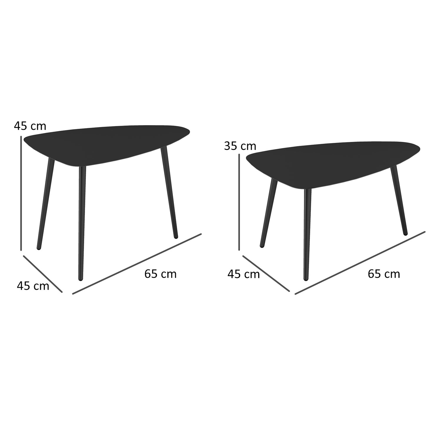 Soffbord utomhus, väderbeständigt stål, svart
