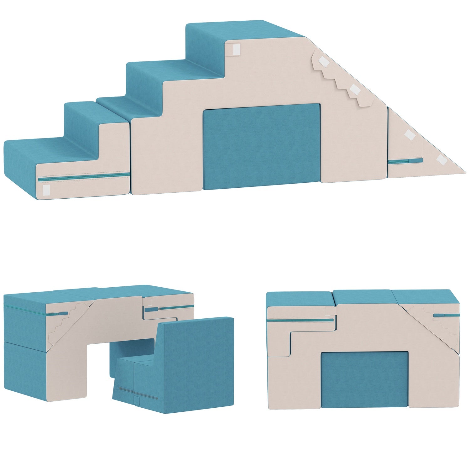 Soft Play Block Set för småbarn, konstläder, skum