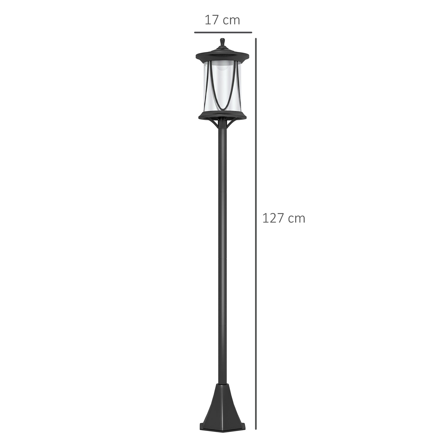 Solar Street Light, LED, Cool White, Waterproof, Black
