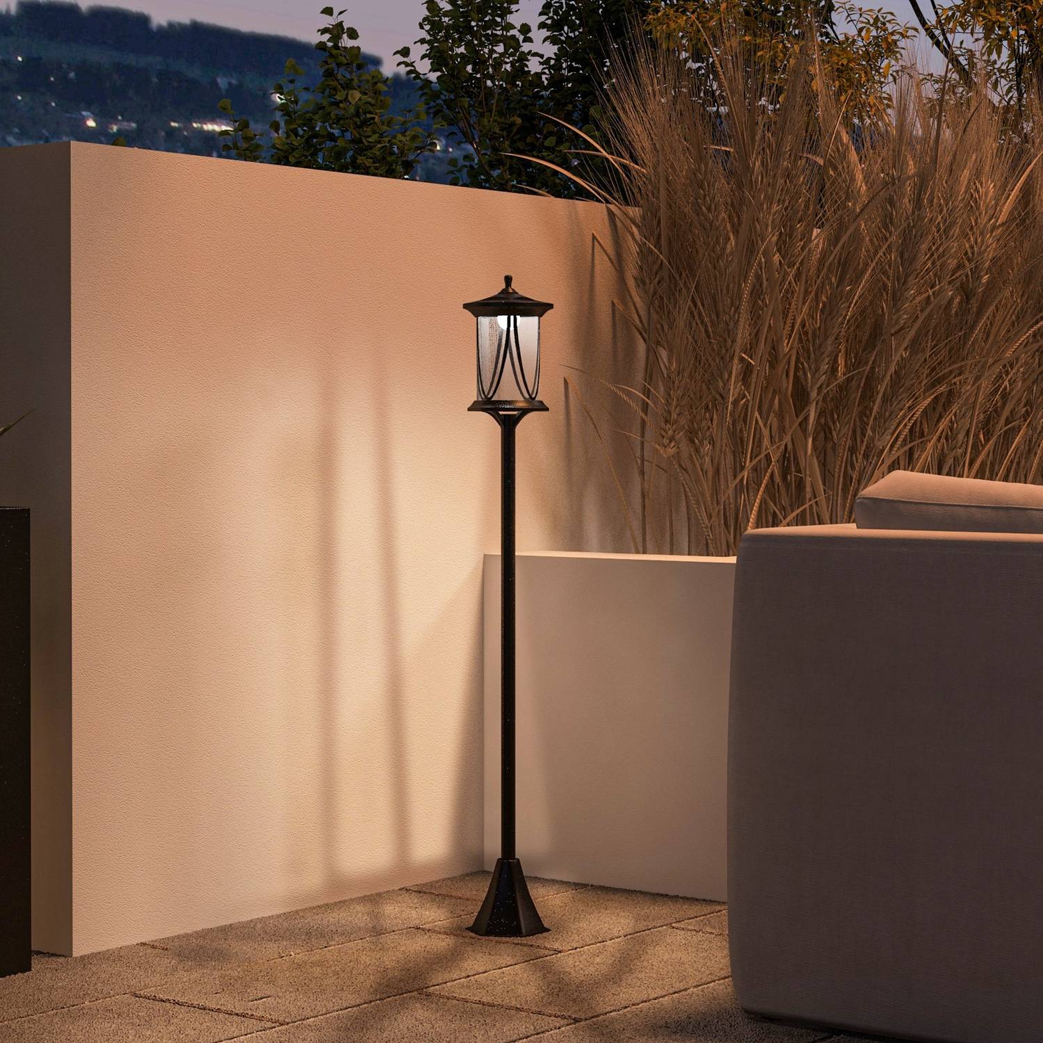 Solar Street Light, LED, Cool White, Waterproof, Black