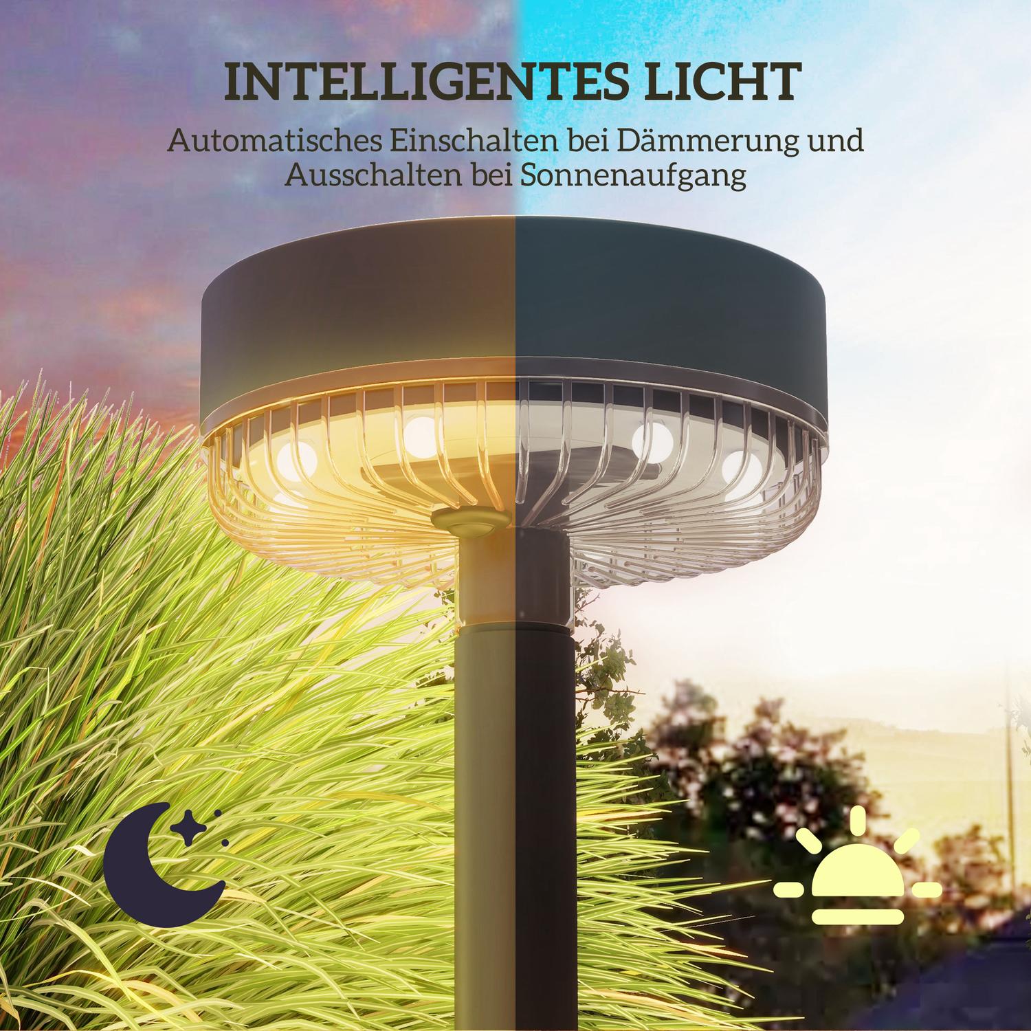 Paket med 3 Solar Garden Lights, varmvit, IP65 vattentät