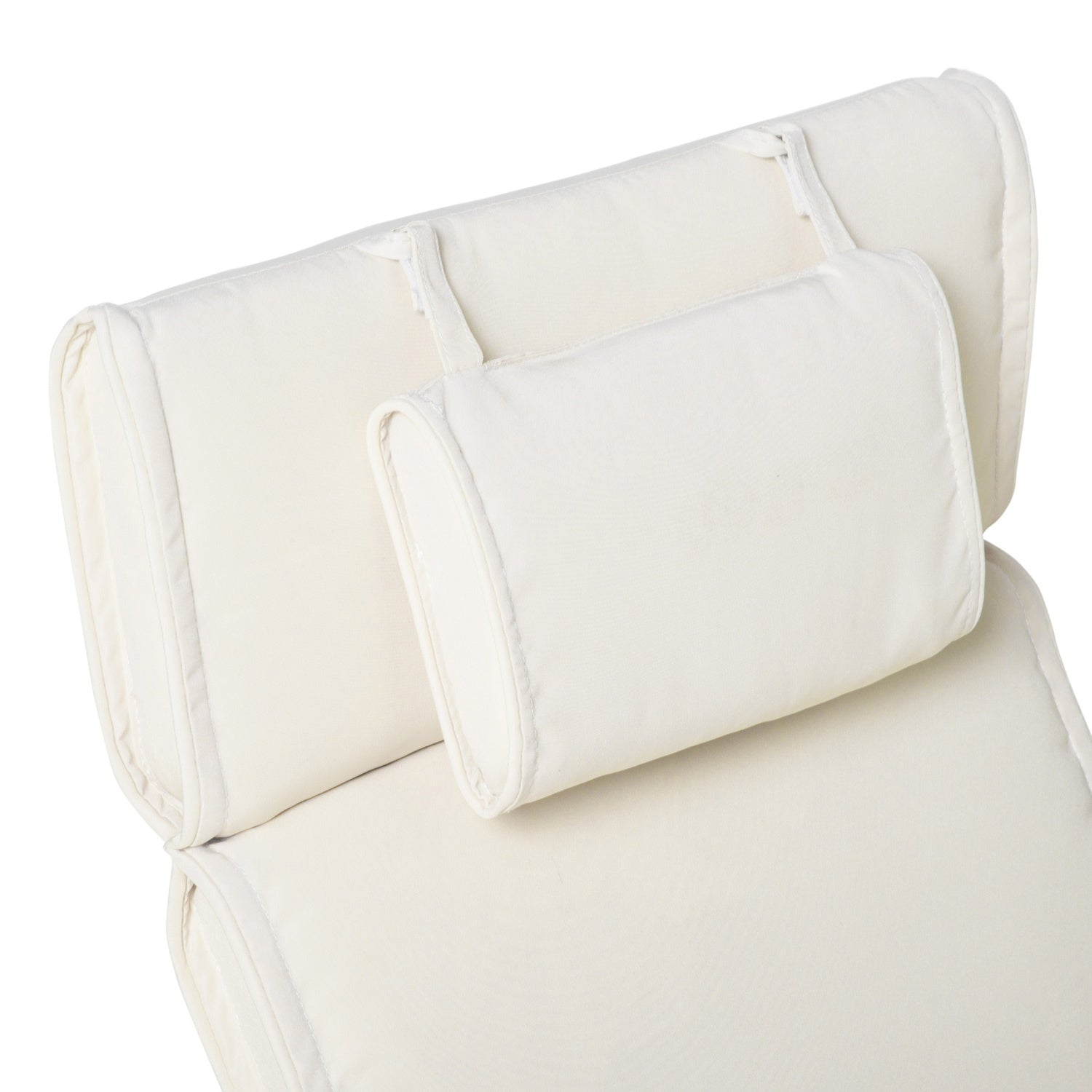 Krämvit utomhusstolsdyna, polyester, 198x53x5 cm