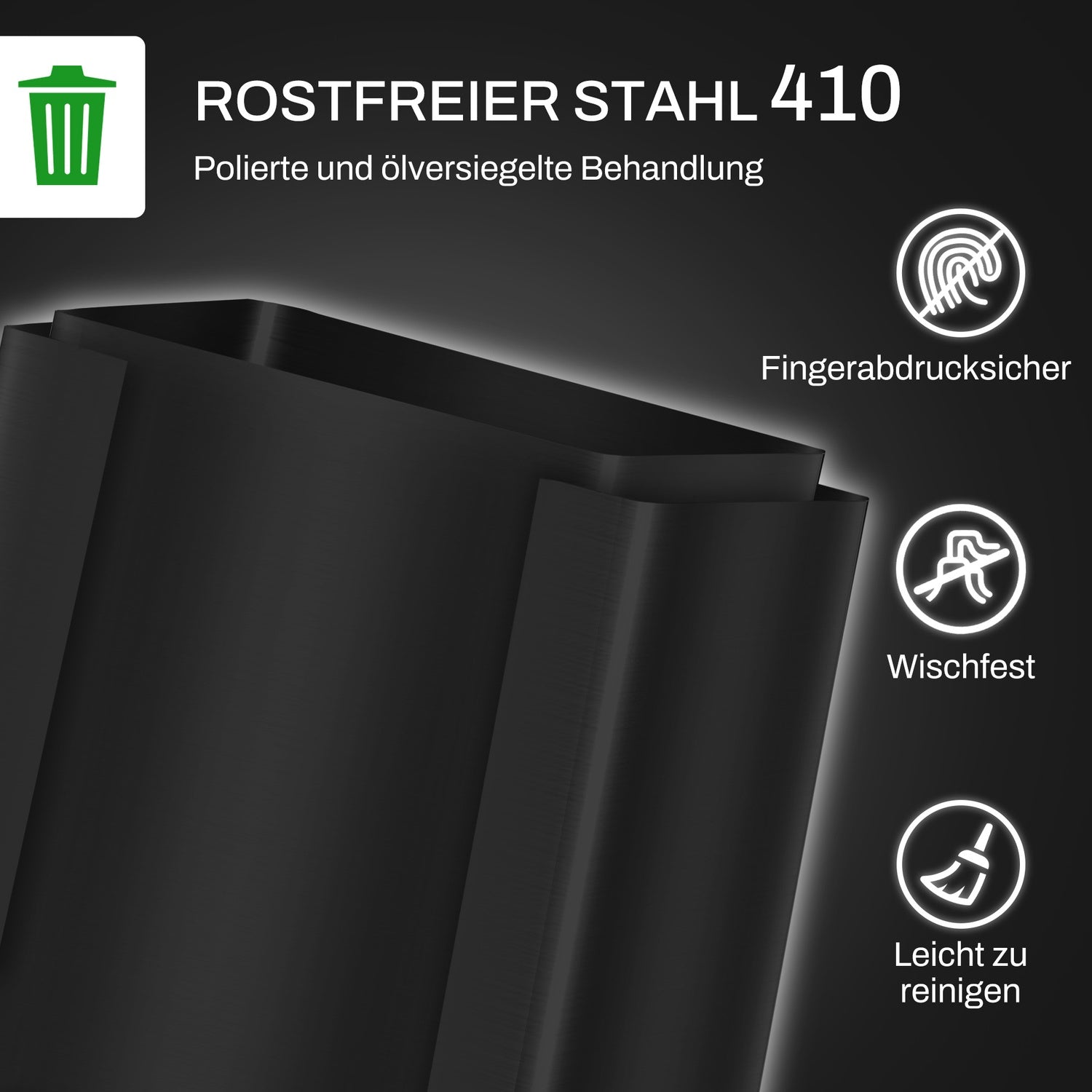 Rostfritt stål 50L dubbel pedalbehållare med innerbehållare
