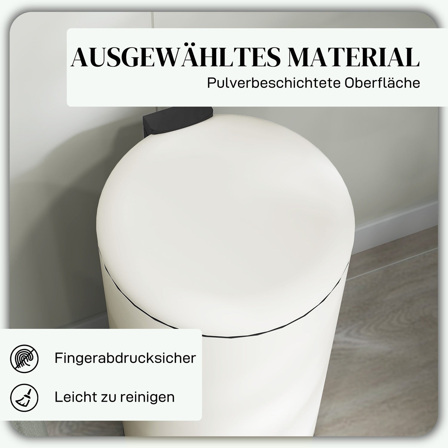 Metallpedalsoptunna med lock – 30L, inre soptunna medföljer