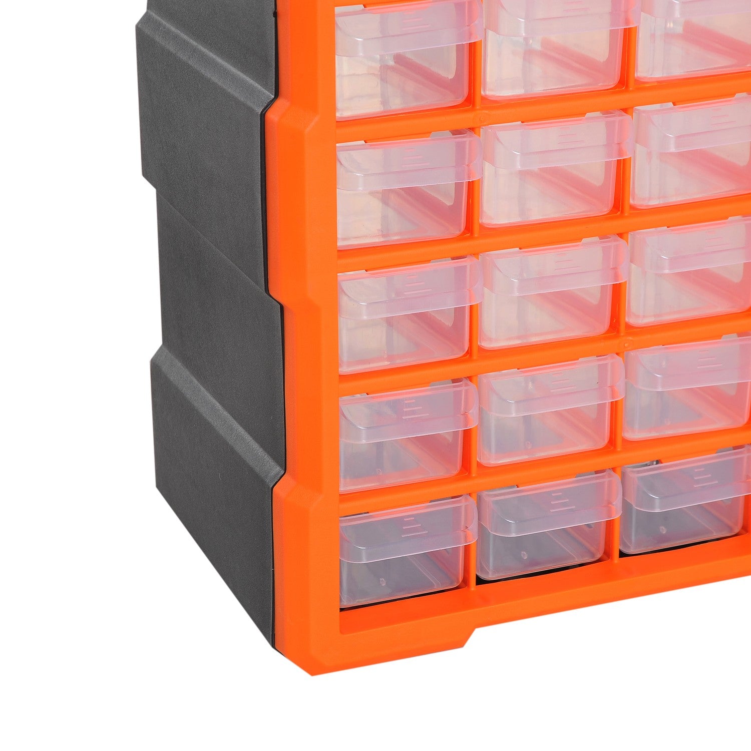 Förvaringslåda för smådelar, 60 fack, orange, L38xB16xH47,5cm