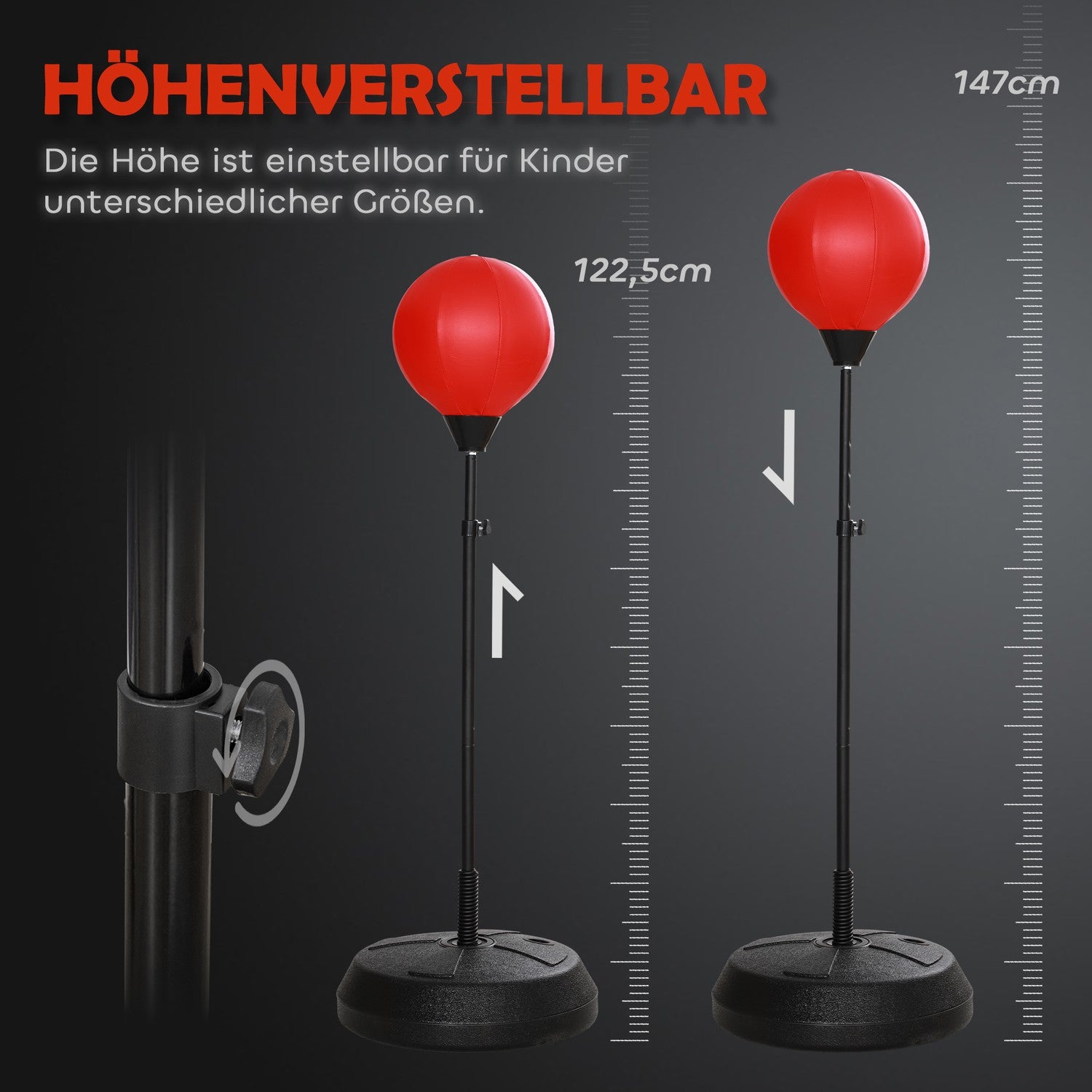 Justerbart barnboxningsset med handskar, 122,5-147 cm