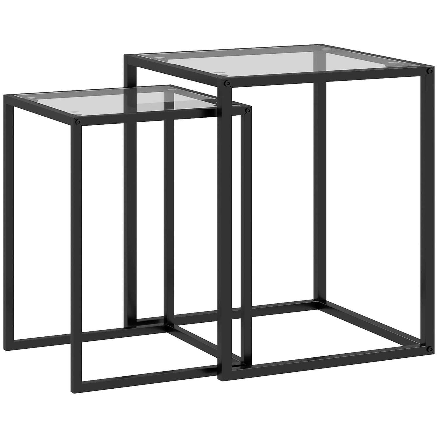 Stapelbara sidobord, stålben, svart, modern design