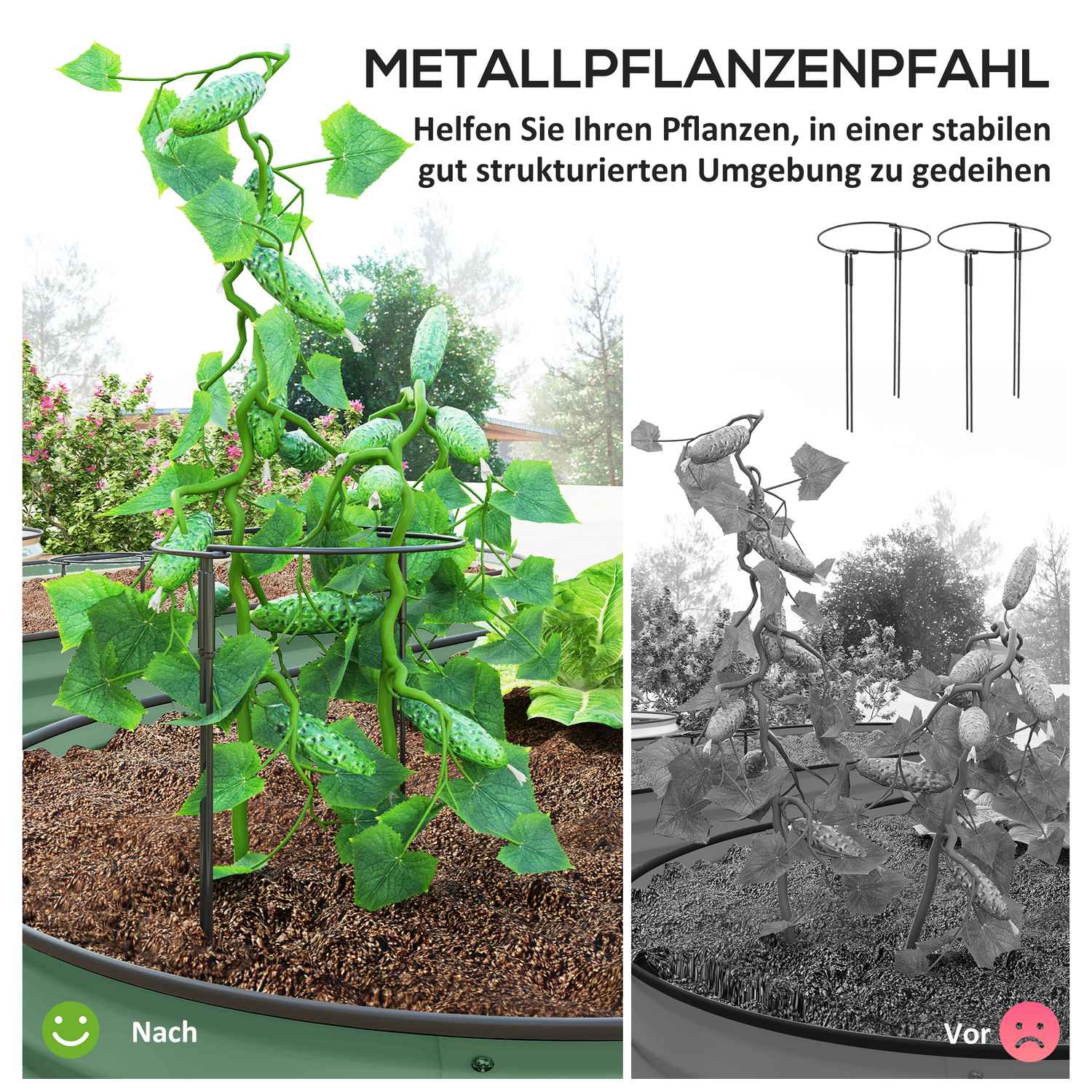 Stapelbara upphöjda trädgårdssängar i stål – 181 x 93 x 30 cm Set med 2