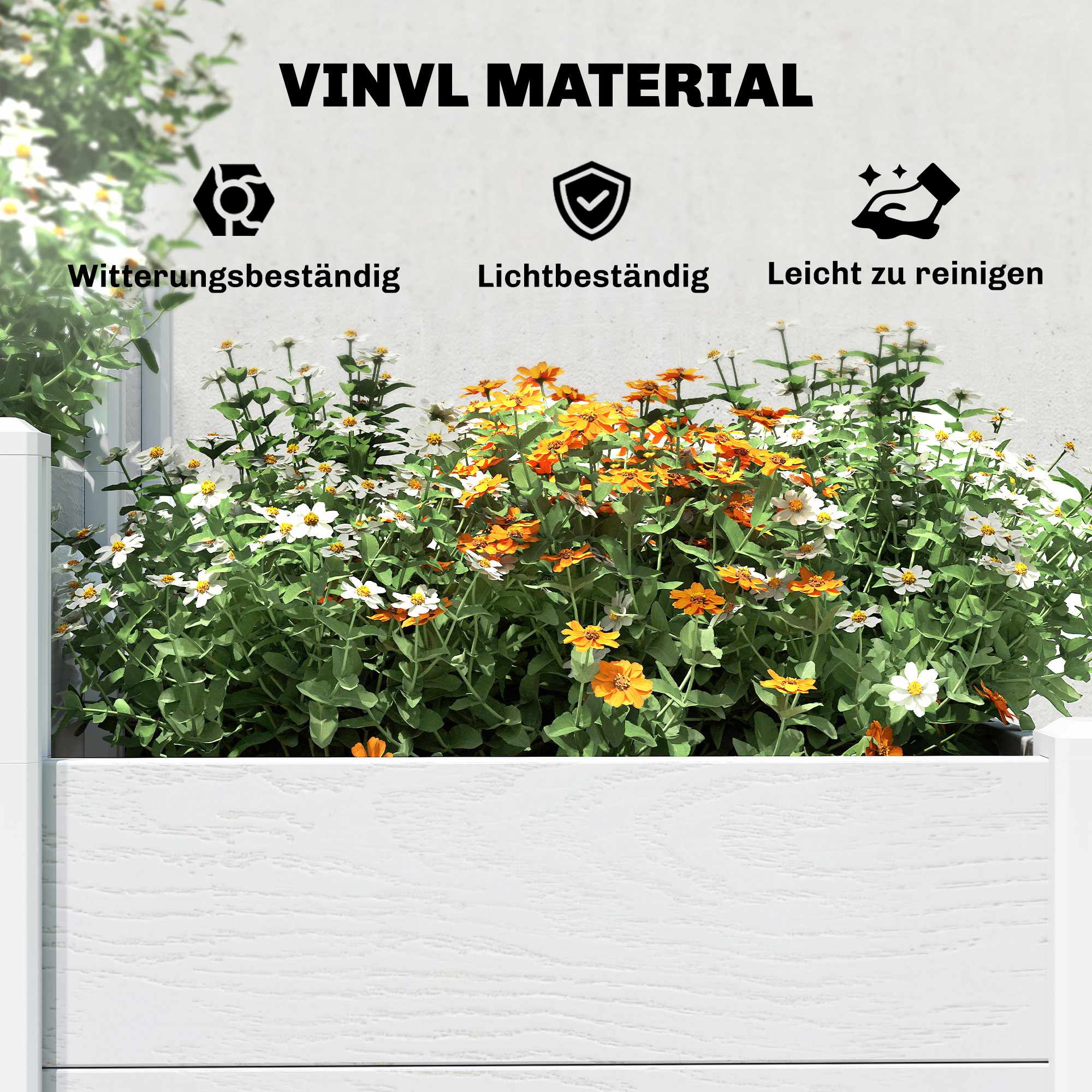 Stapelbar trädgårdsbädd i 3 nivåer, vinyl, enkel montering