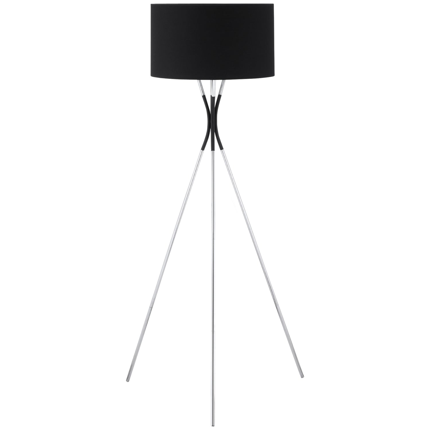 Stativ golvlampa, elegant 40W, tygskärm, metallfot