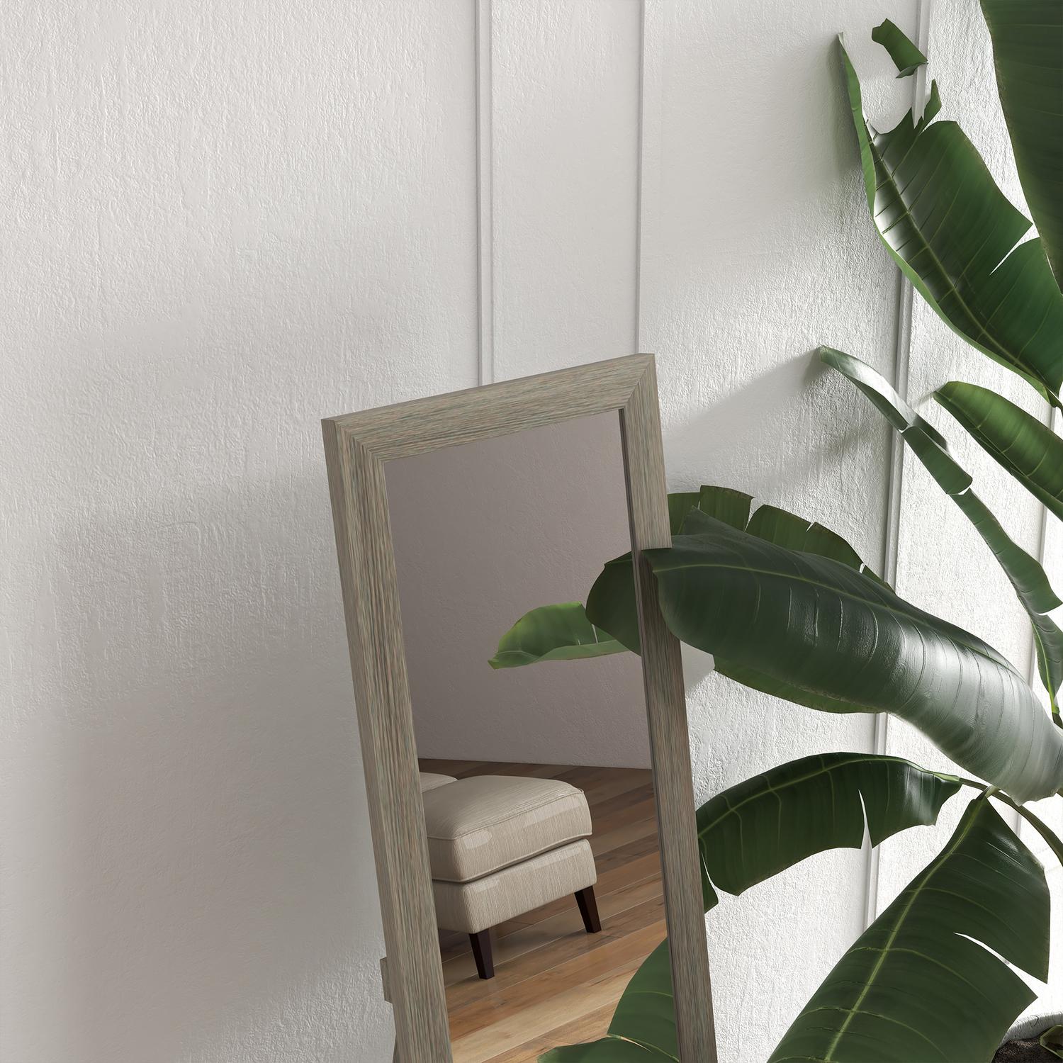Hellängds stående spegel i aluminium, grå – sovrum & hall