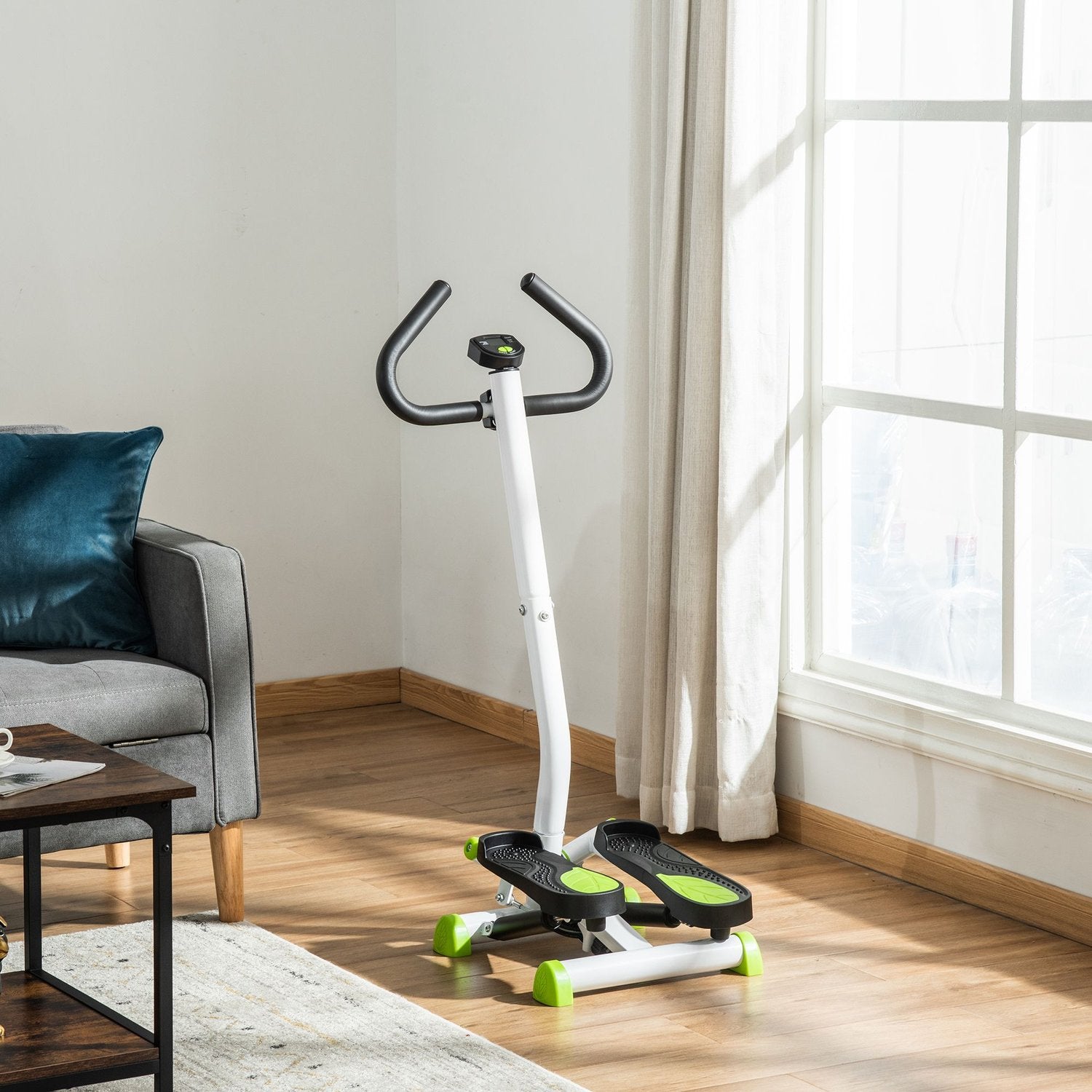 Stepper med LCD, Handtag – Stål, Stöder 100 kg