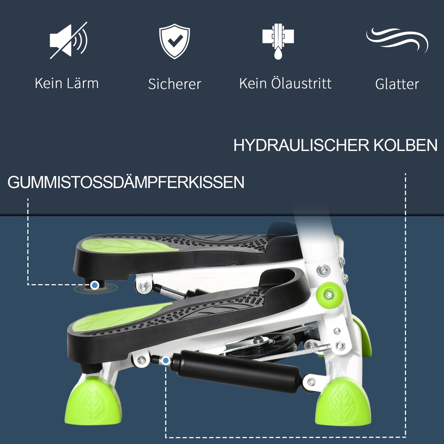 Stepper med LCD, Handtag – Stål, Stöder 100 kg