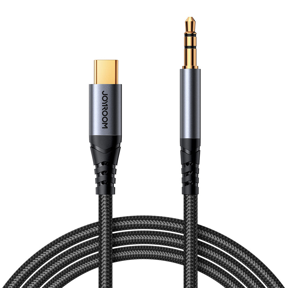 Stereoljudkabel för telefon AUX 3,5 mm minijack - USB-C 1,2 m svart