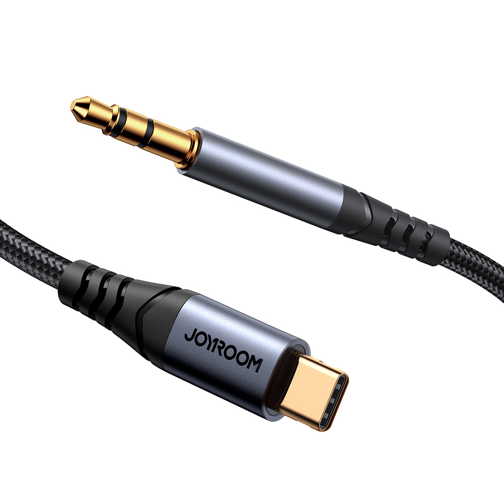 Stereoljudkabel för telefon AUX 3,5 mm minijack - USB-C 1,2 m svart