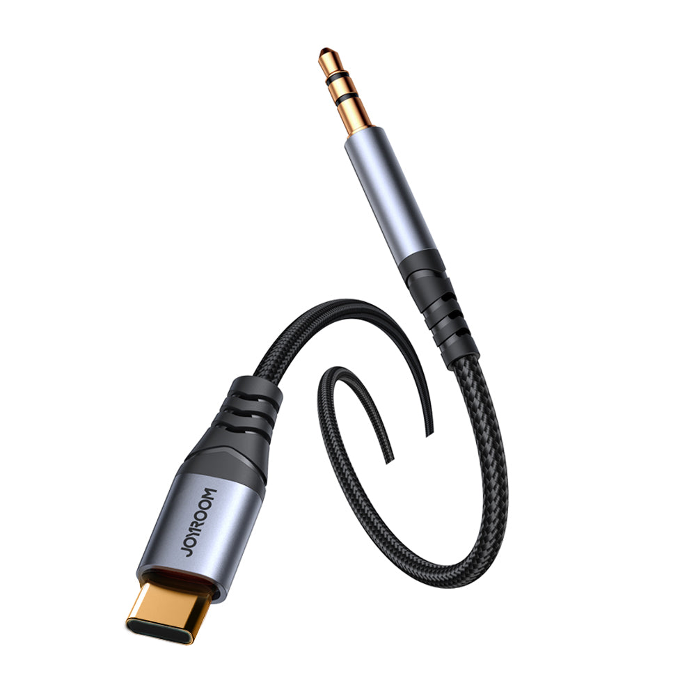 Stereoljudkabel för telefon AUX 3,5 mm minijack - USB-C 1,2 m svart