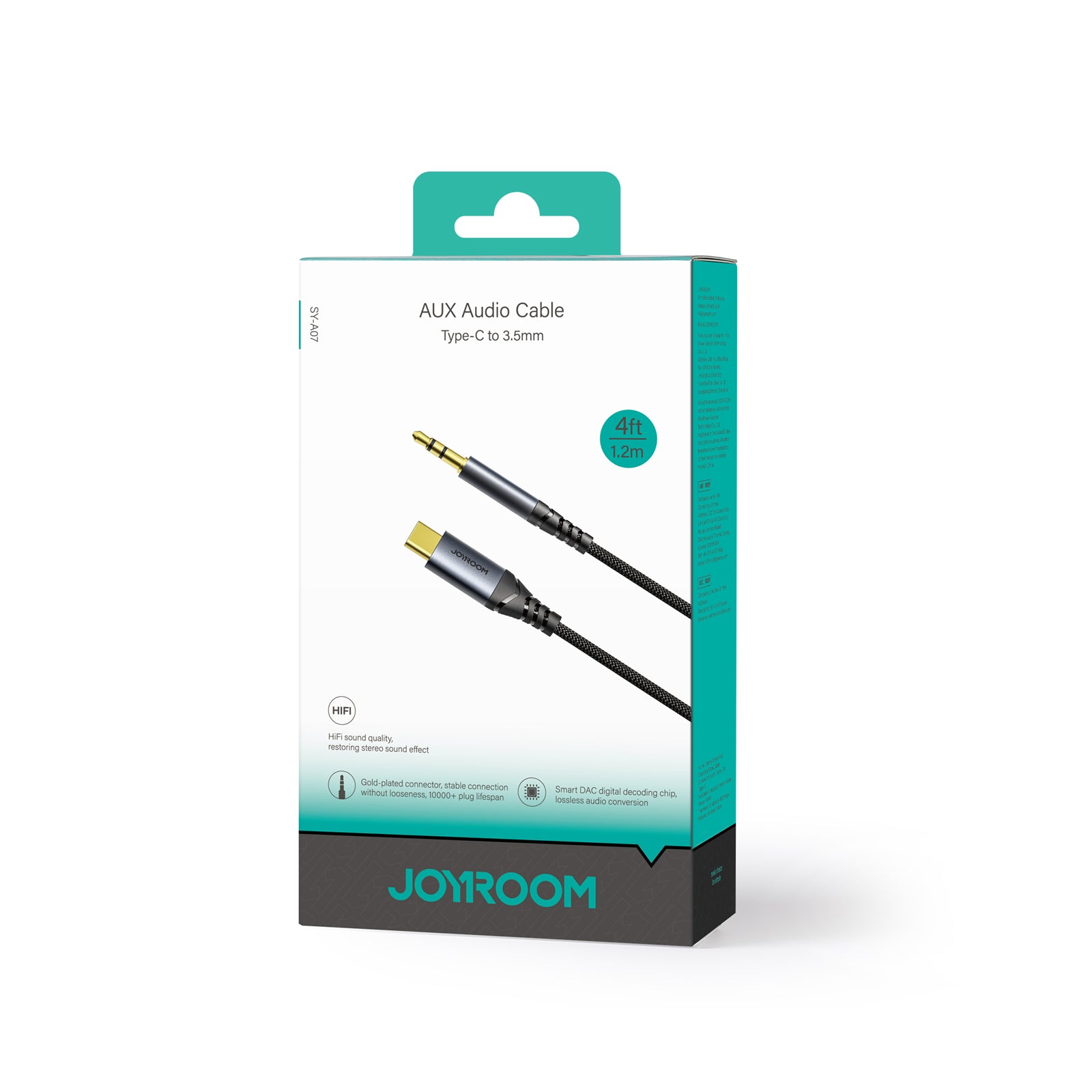 Stereoljudkabel för telefon AUX 3,5 mm minijack - USB-C 1,2 m svart