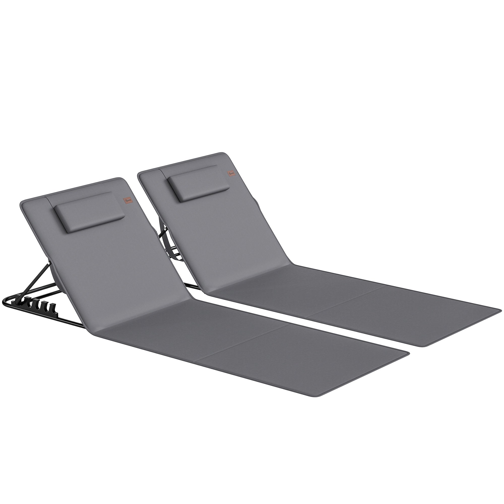 Strandloungeset, justerbart ryggstöd, bärbart, 2-pack