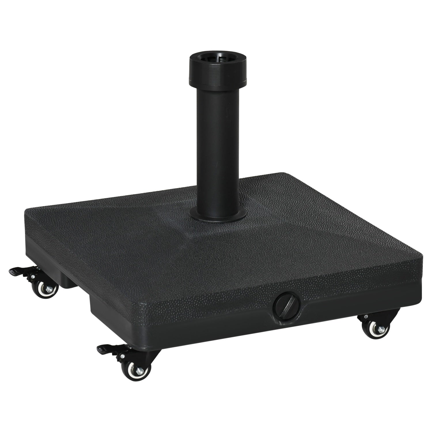 Svart Parasollställ Med Hjul, Passar 38/48 mm stolpar, 45x45 cm
