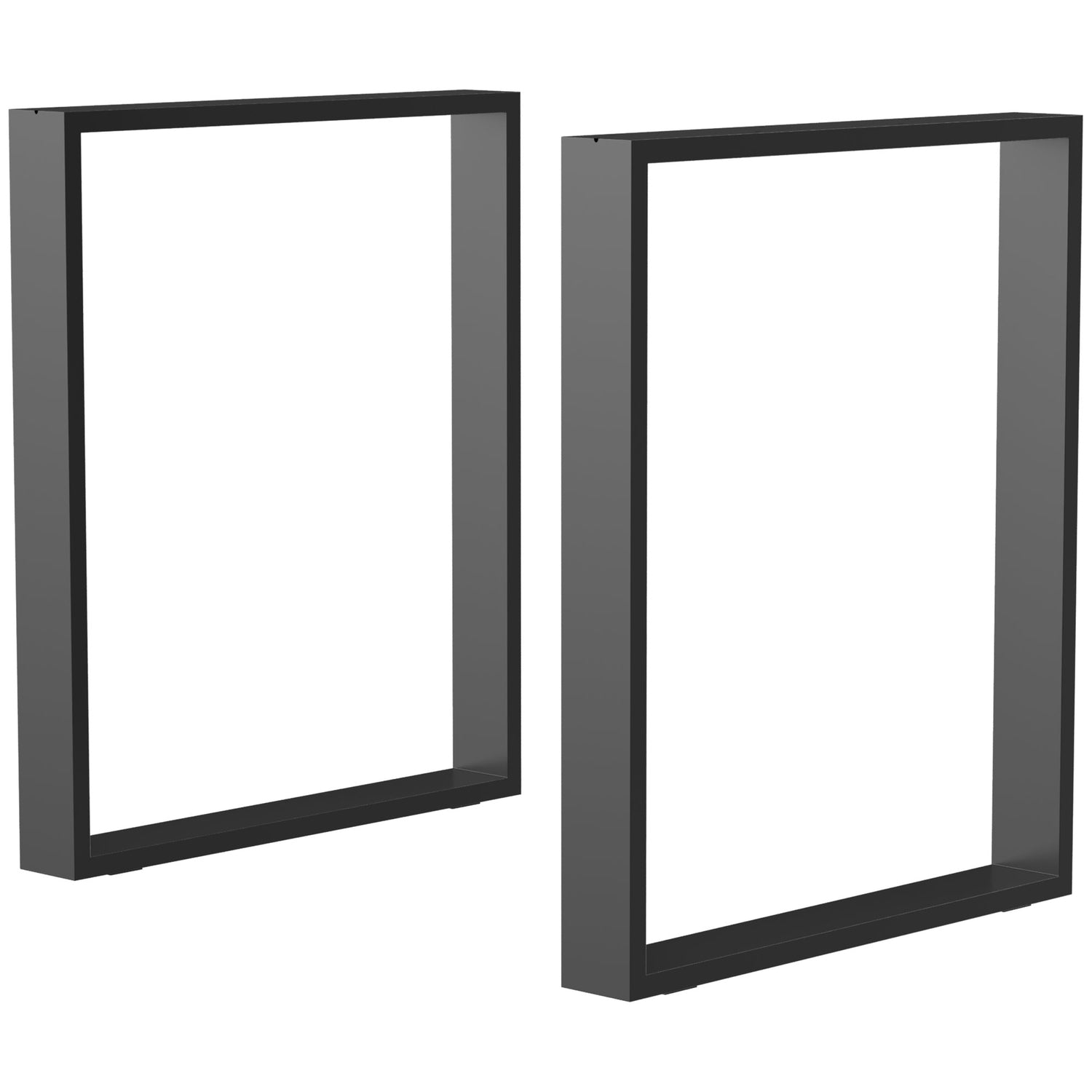 Svart bordsbensset i stål – fyrkantiga profiler, 60x72 cm