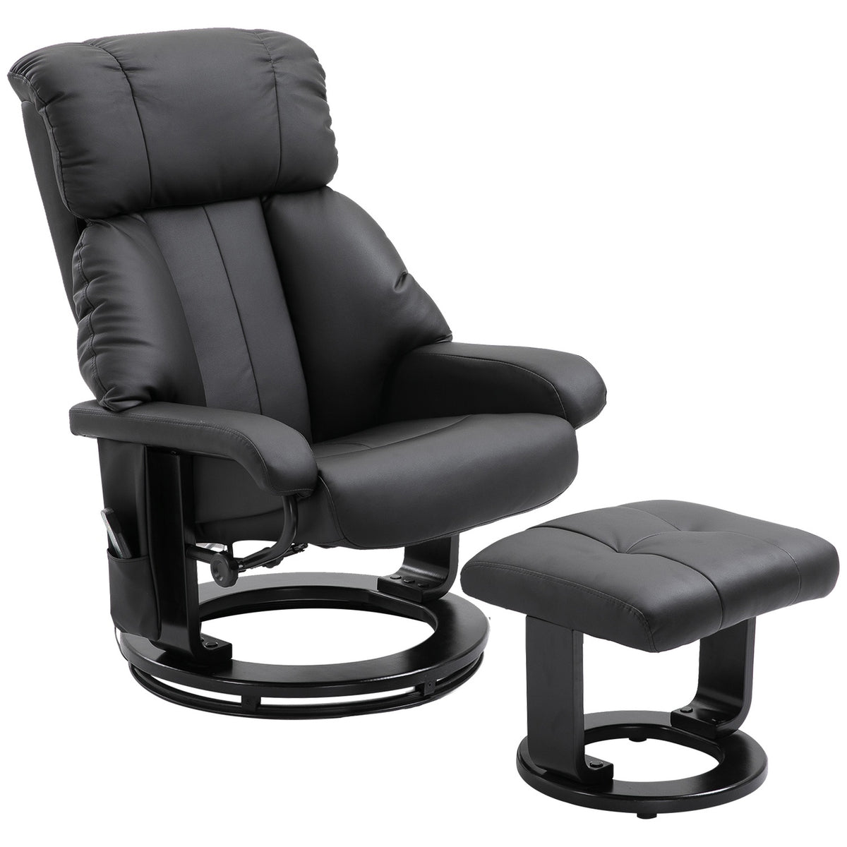 Svart massagepall – 76x80x102 cm Justerbar höjd