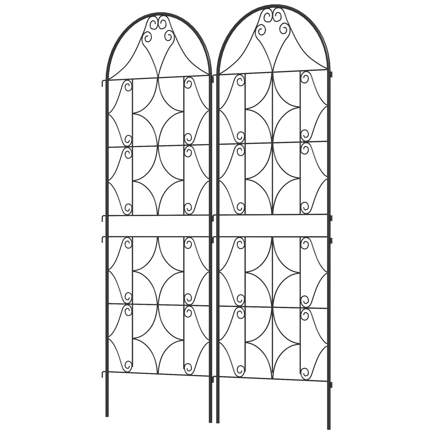 Svart rostfri metallspaljéset för klätterväxter, 50x150 cm