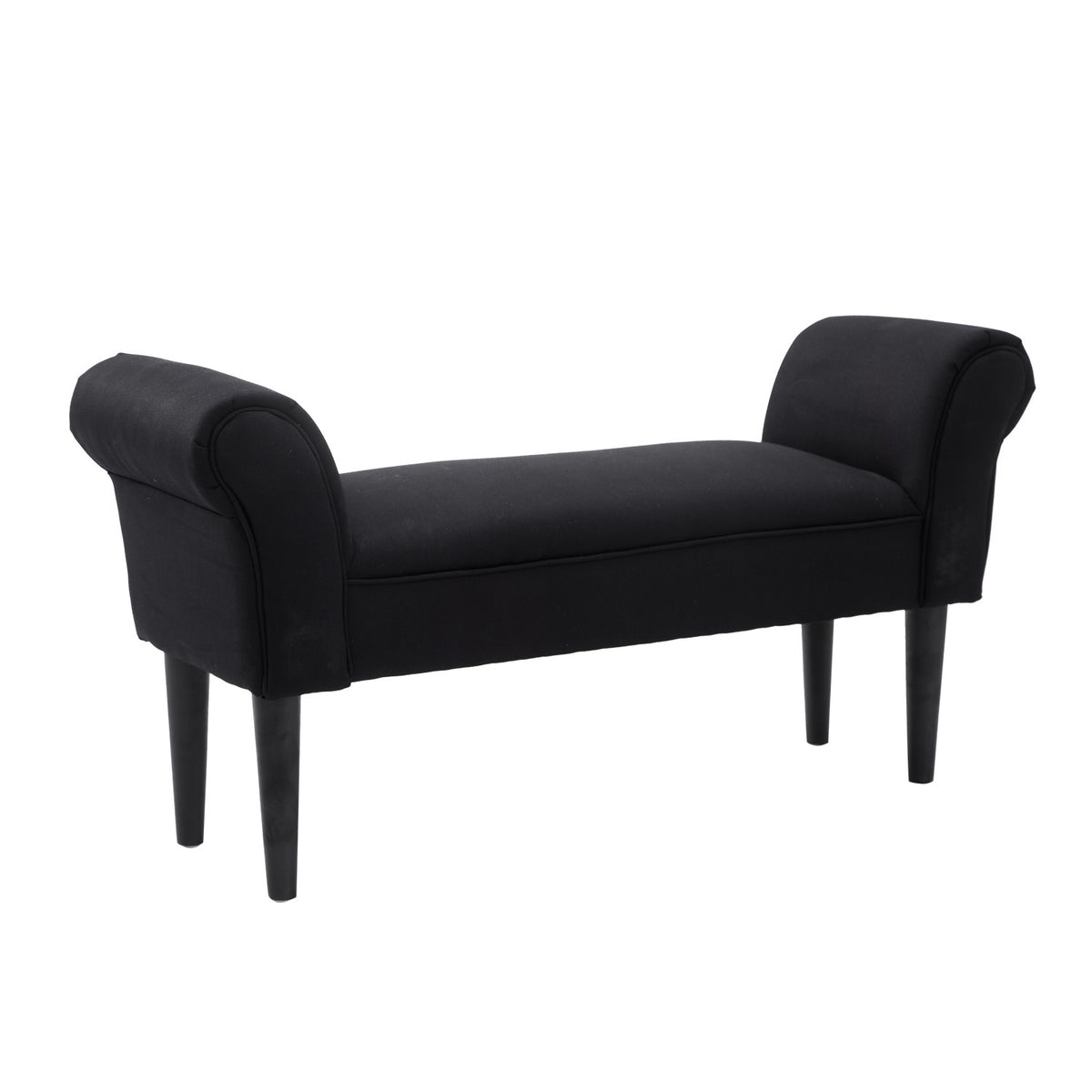 Svart polstret soveromsbenk – MDF og skum, 102x31x51 cm