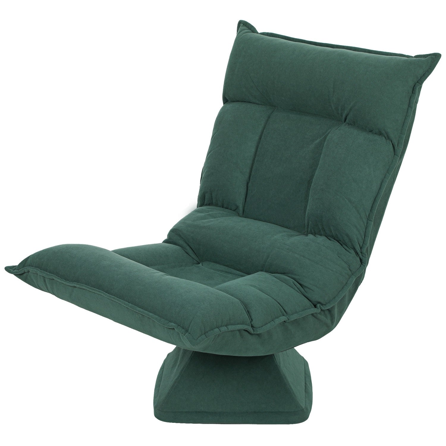 Swivel Floor Stol med justerbart ryggstöd – Green Velvet