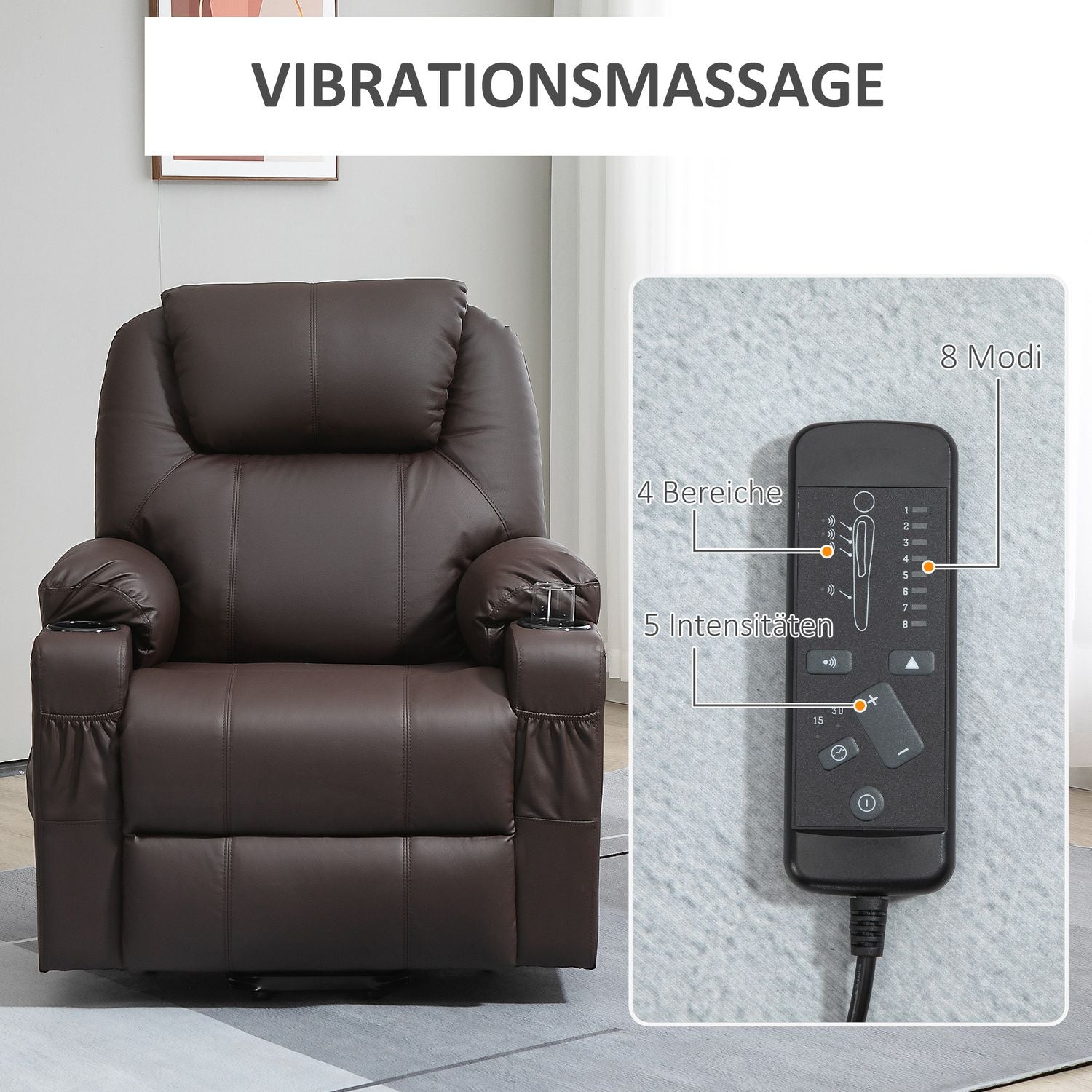 TV-fåtölj - massage, ståhjälp, fjärrkontroll