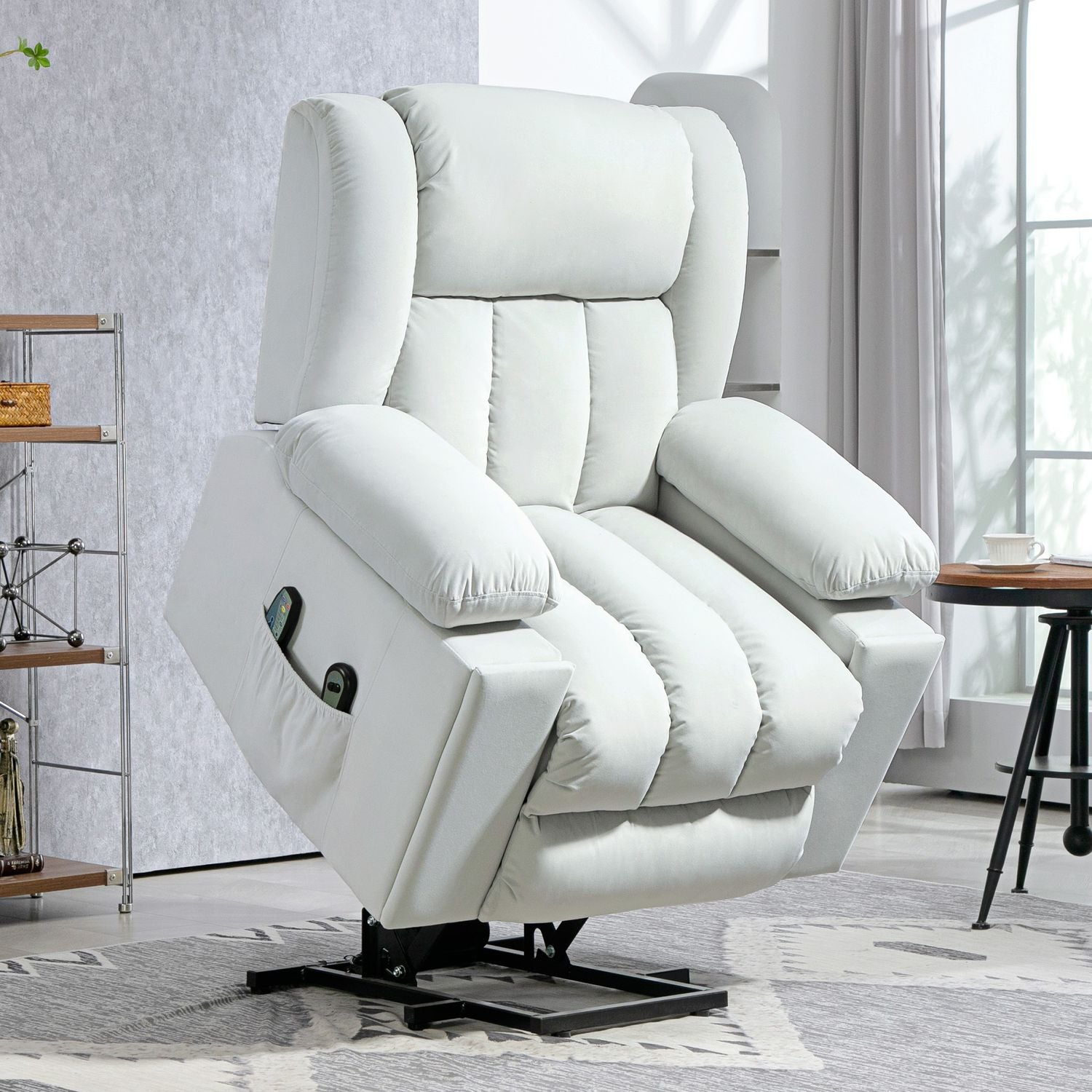 Elektrisk vilstol TV-stol med massage och värme, USB-portar