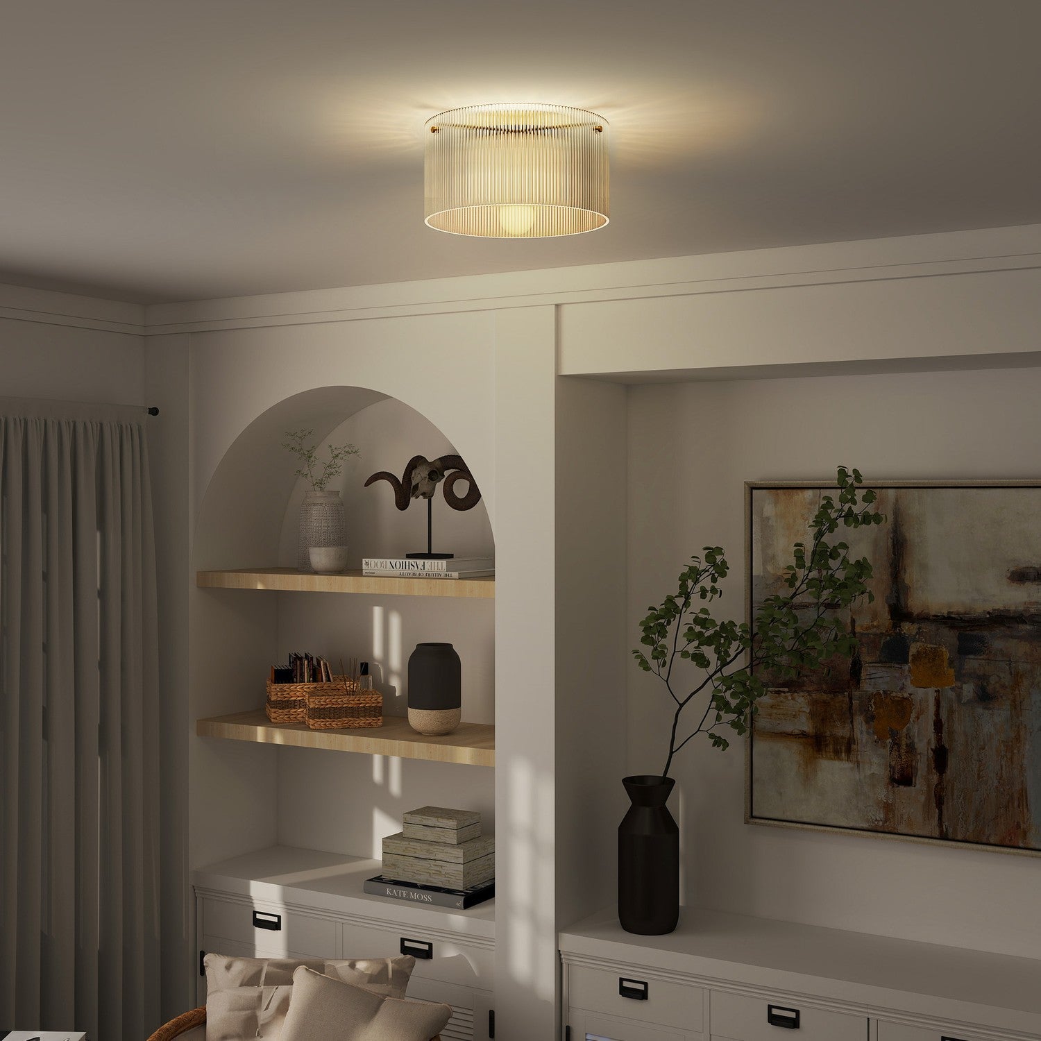 Taklampa med lampskärm i akryl, metall, halogen och LED-kompatibel