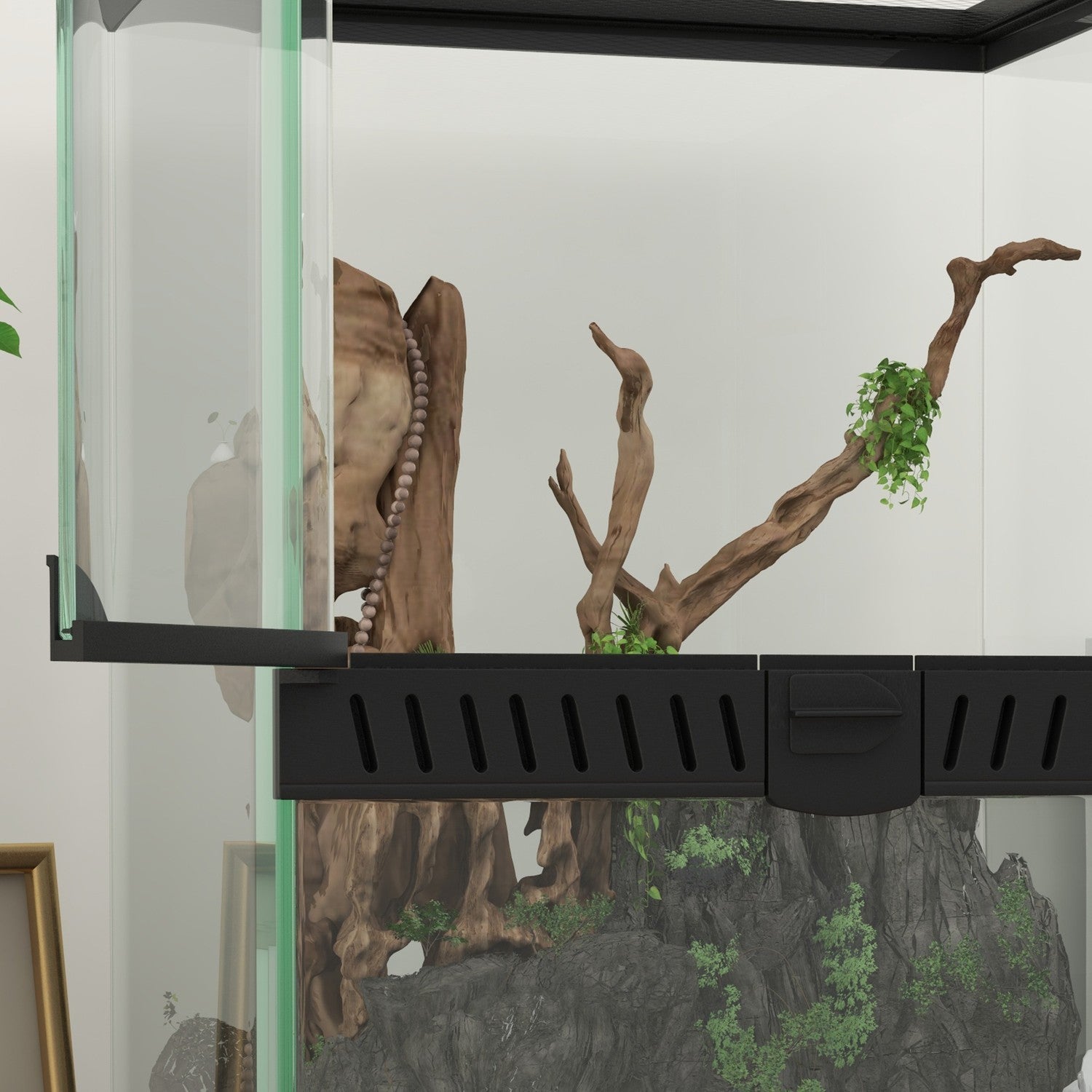 Glasterrarium för reptiler, rymningssäker, 120L, 45x45x60cm
